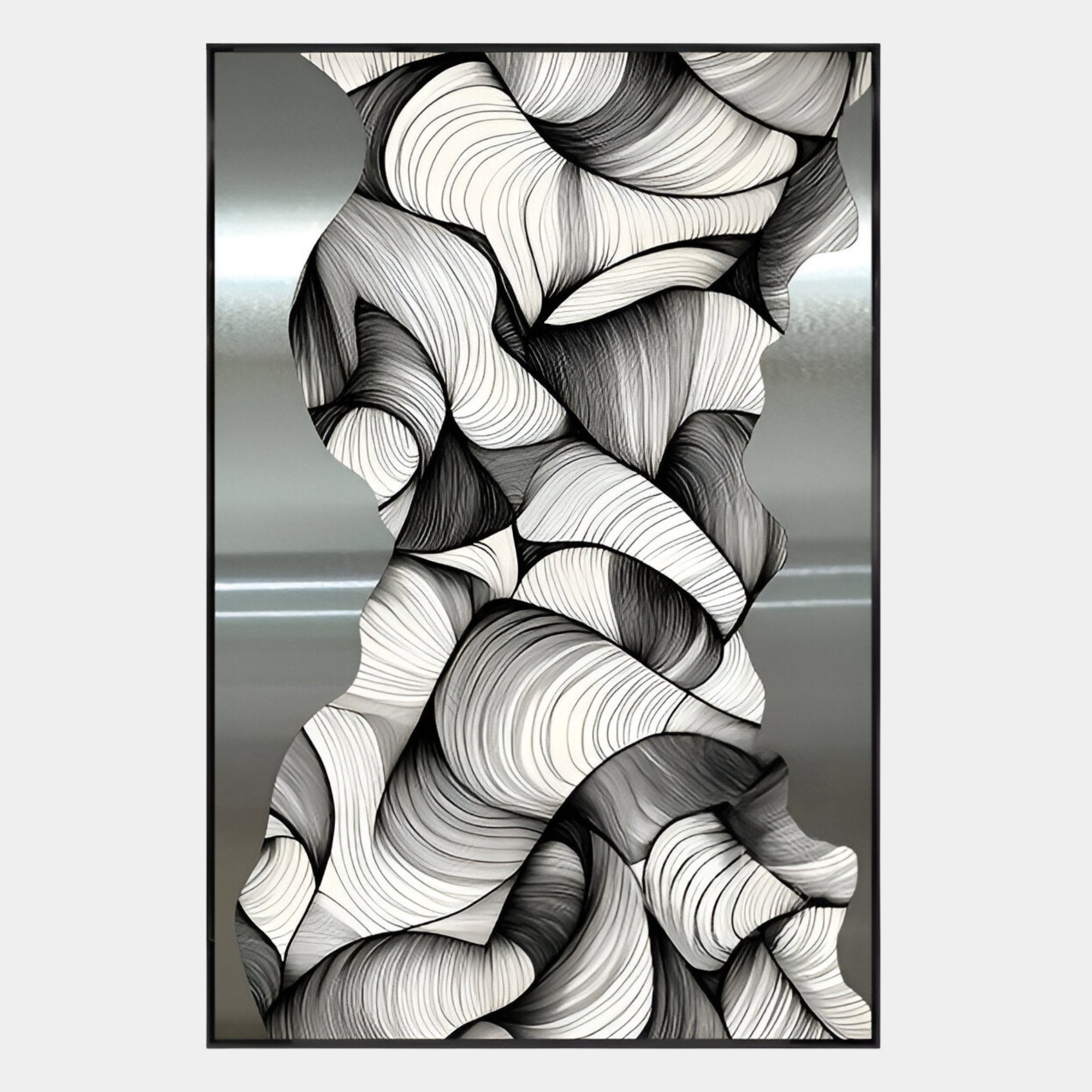 Aurista Monochrome Ripple Cotton Spray Wall Art