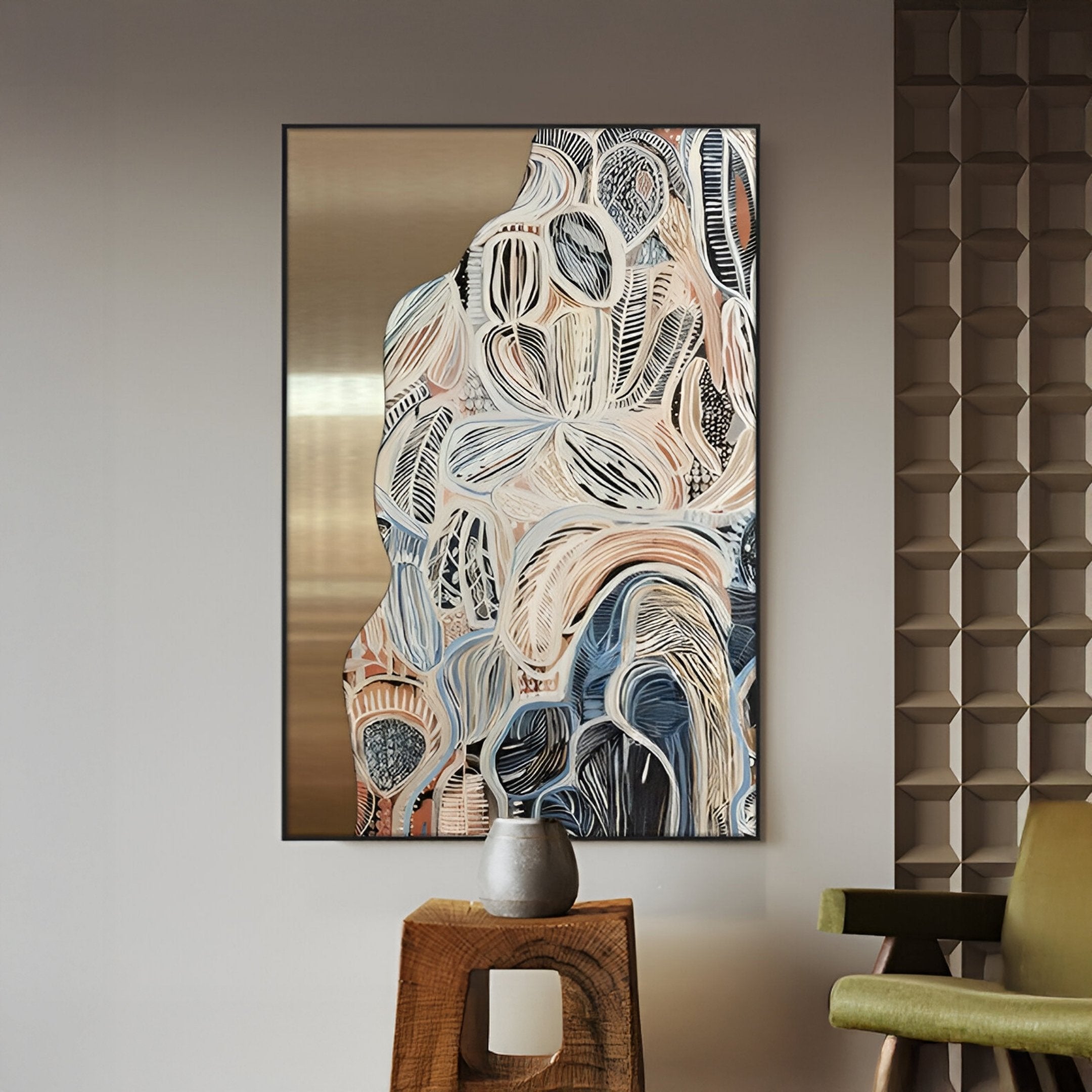 Aurista Botanical Flow Abstract Cotton Spray Wall Art