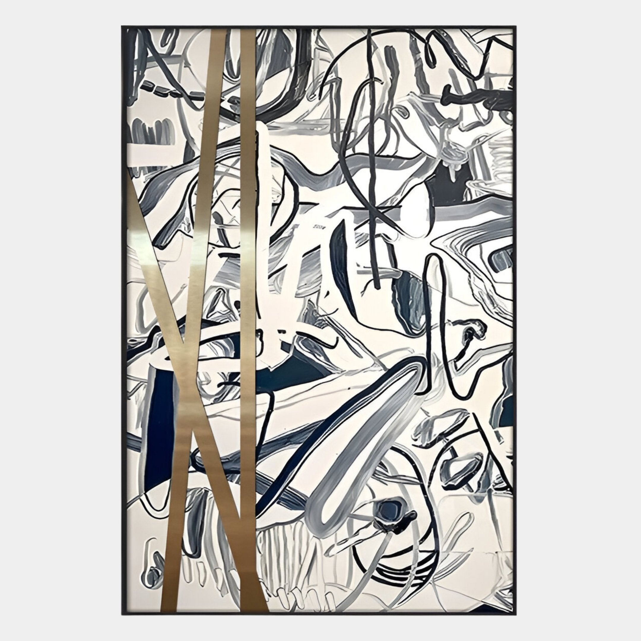 Aurista Gold Stripe Linear Abstract Cotton Spray Wall Art