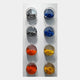 Blockform Multicolour Brick Pods Acrylic 3D Wall Art by Giant Sculptures features nine round containers in a 3x3 grid, each filled with sorted LEGO bricks, creating vibrant wall decor ideal for playful, modern spaces.