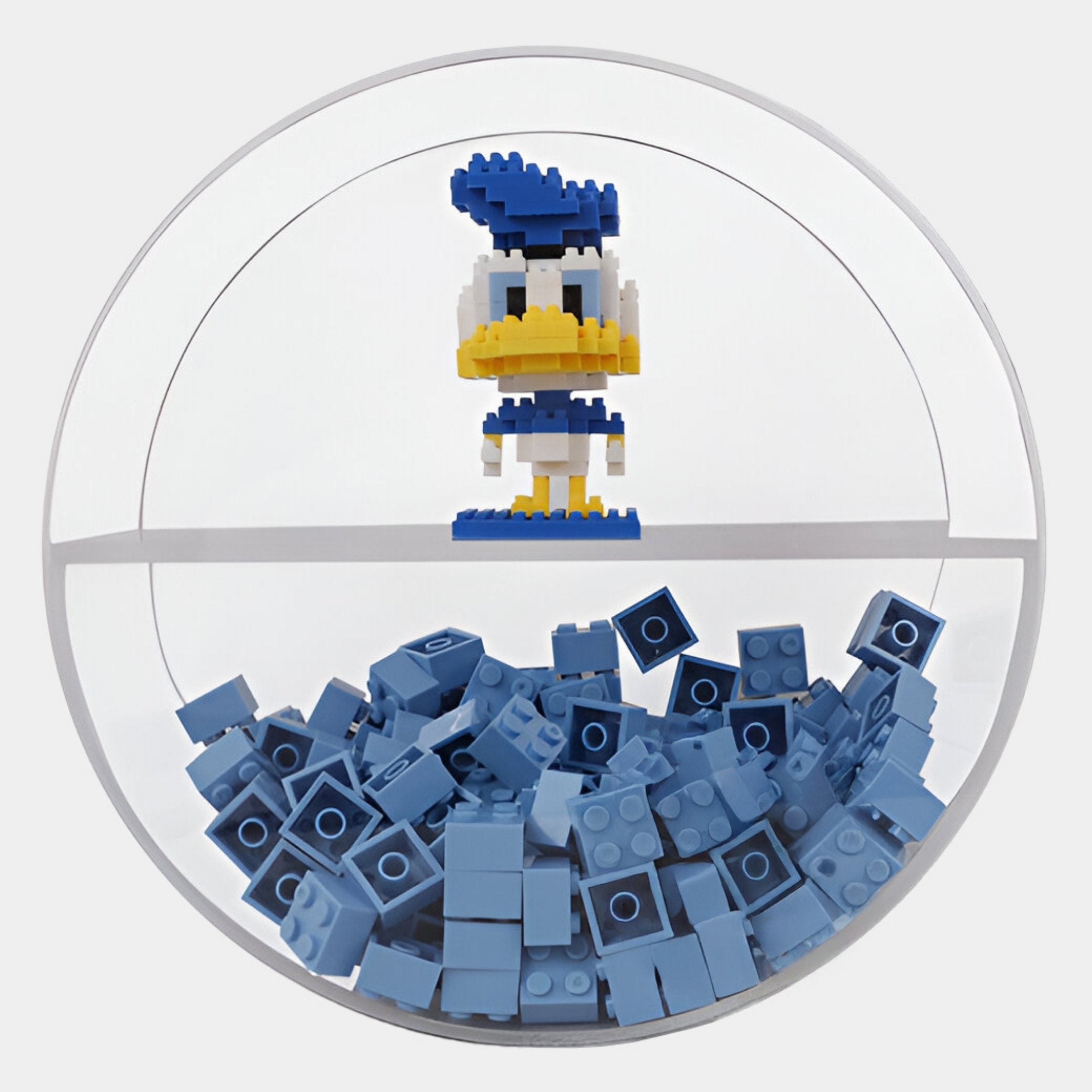 Blockform Donald Duck Blue Brick Lego Acrylic 3D Wall Art