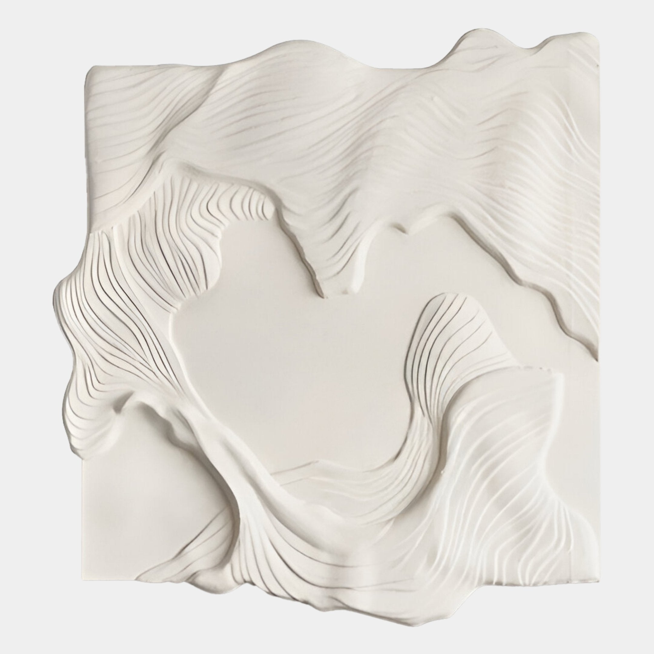 Serava Cream Abstract Wood Relief 3D Wall Art