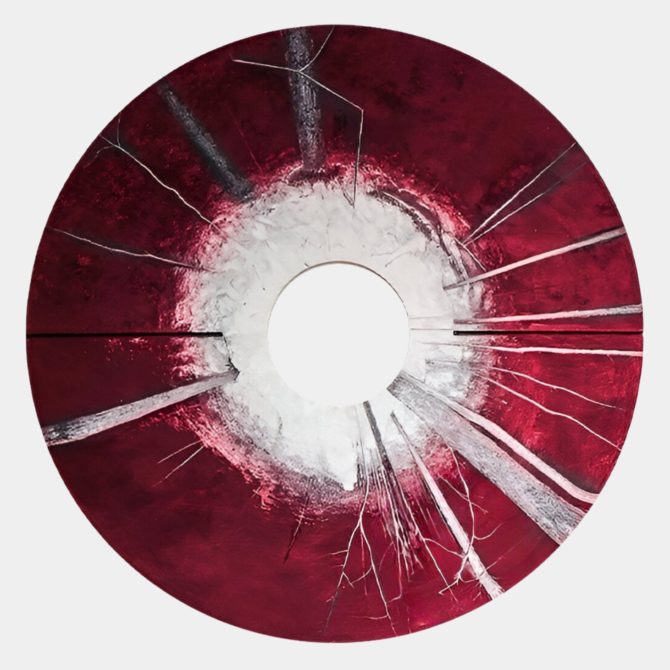 Solyra Crimson Circular Textured Wood 3D Wall Art