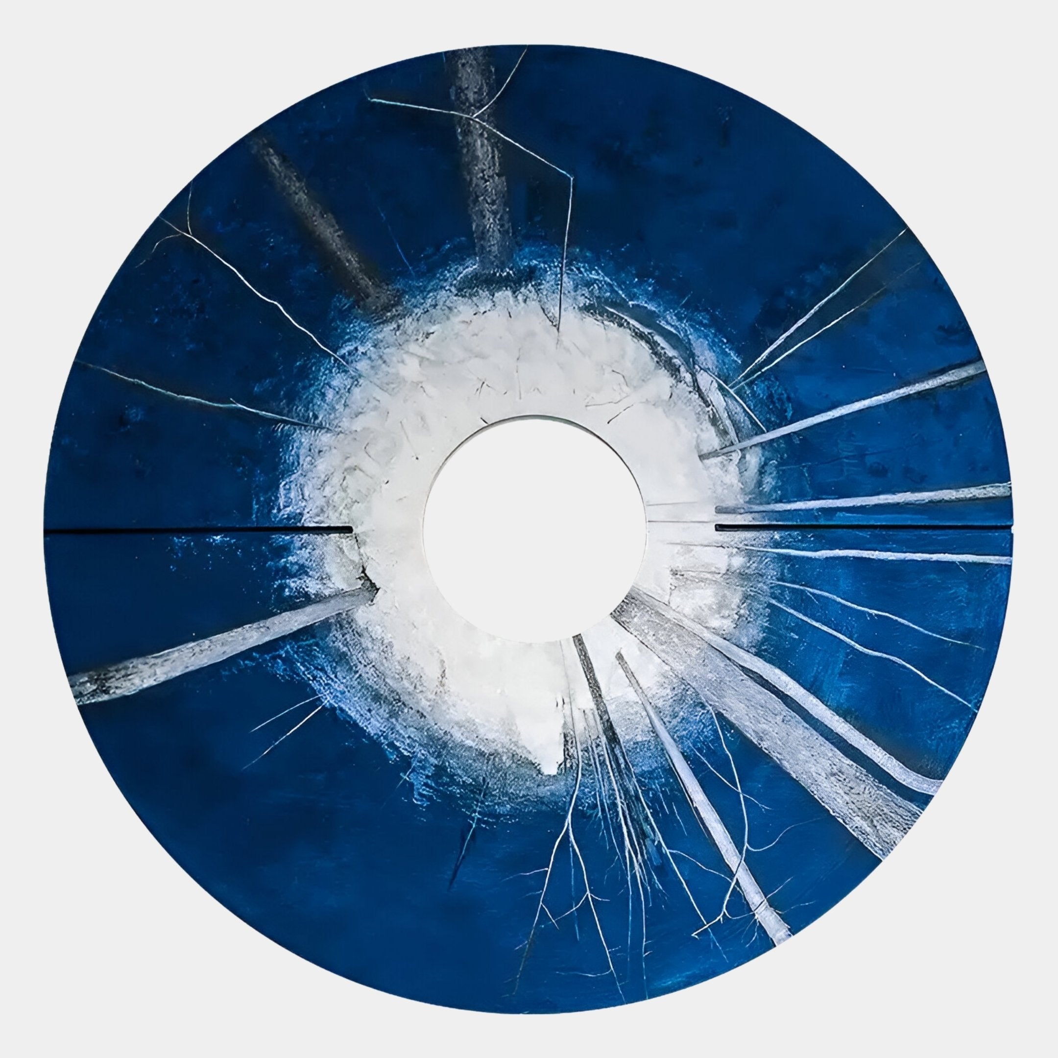Solyra Cobalt Circular Textured Wood 3D Wall Art