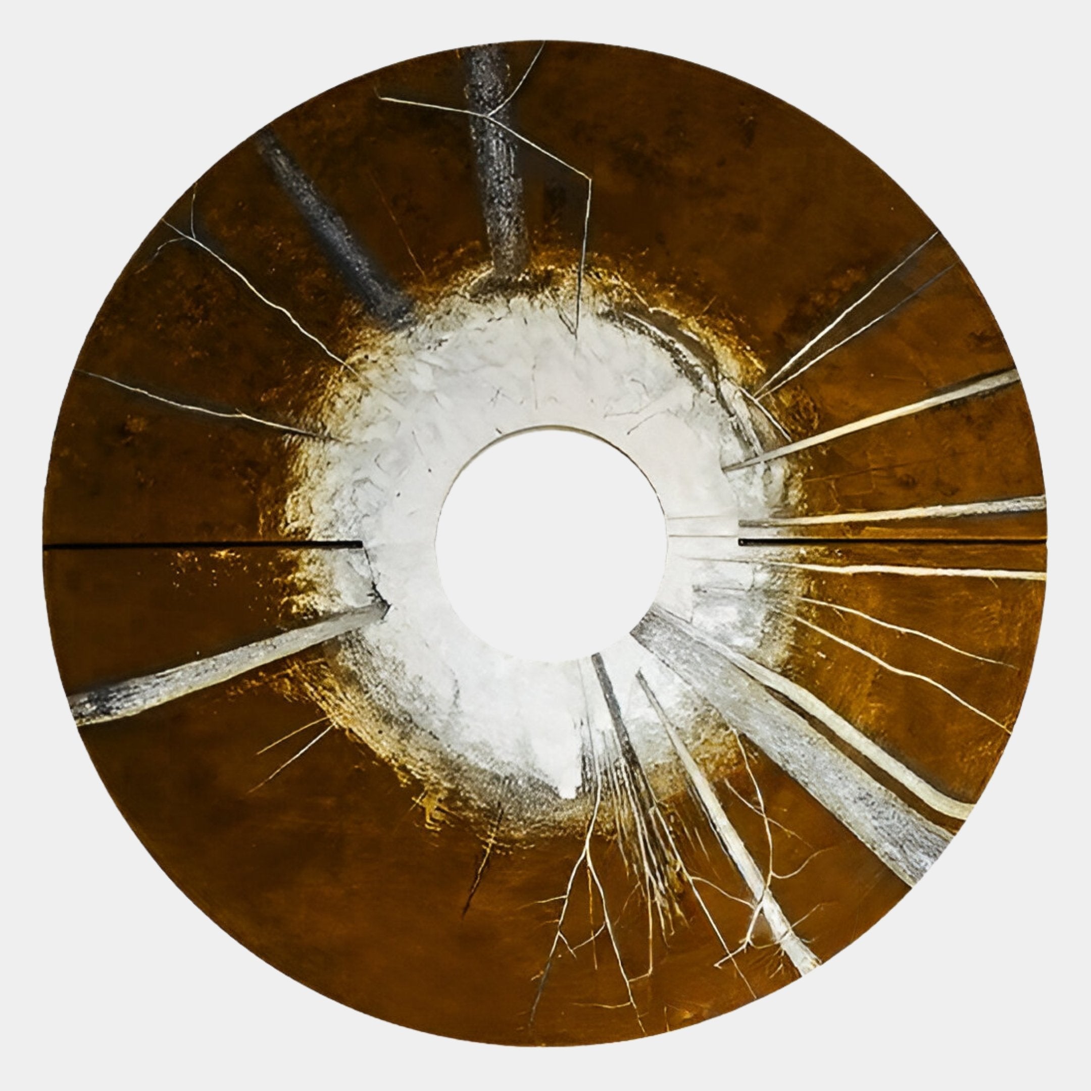 Solyra Bronze Circular Textured Wood 3D Wall Art