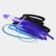 The Cavoya Abstract Loops Indigo Wall Art by Giant Sculptures features layered blue, purple, and black shapes with translucent gloss—ideal modern decor for a clean, contemporary space.