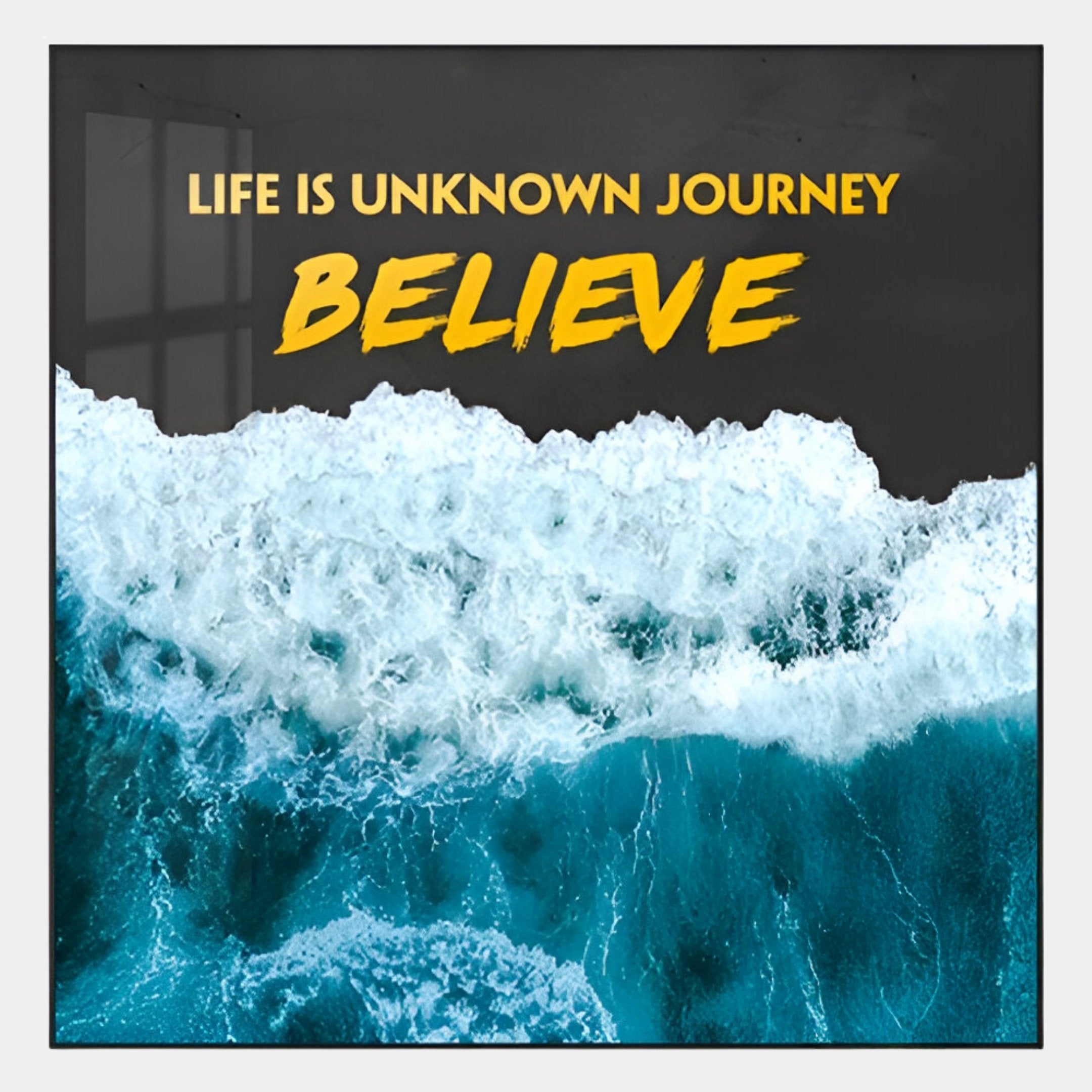 Cavoya Believe Ocean Graphic Crystal Porcelain Wall Art