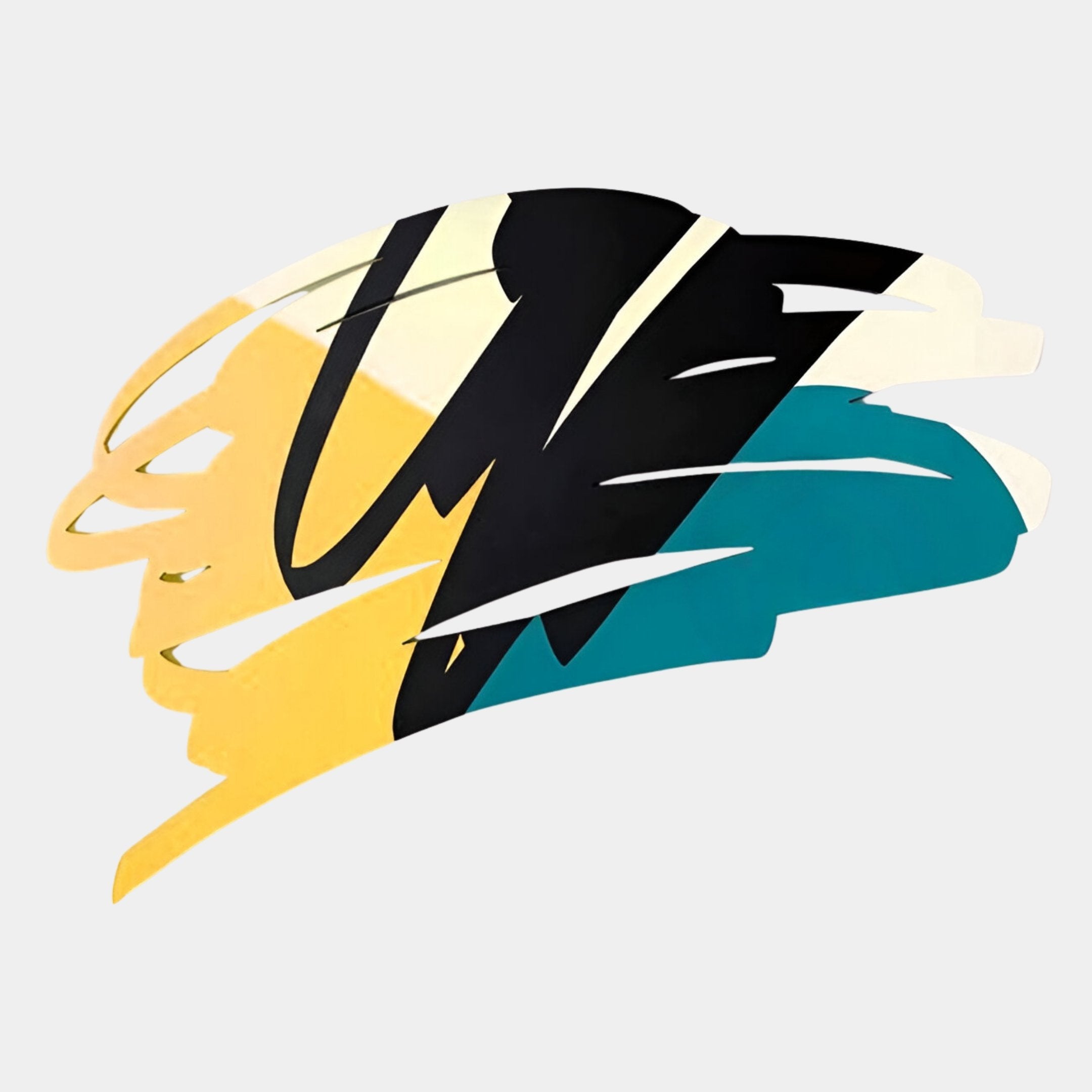 Cavoya Yellow & Teal Brushstroke Abstract Wall Art