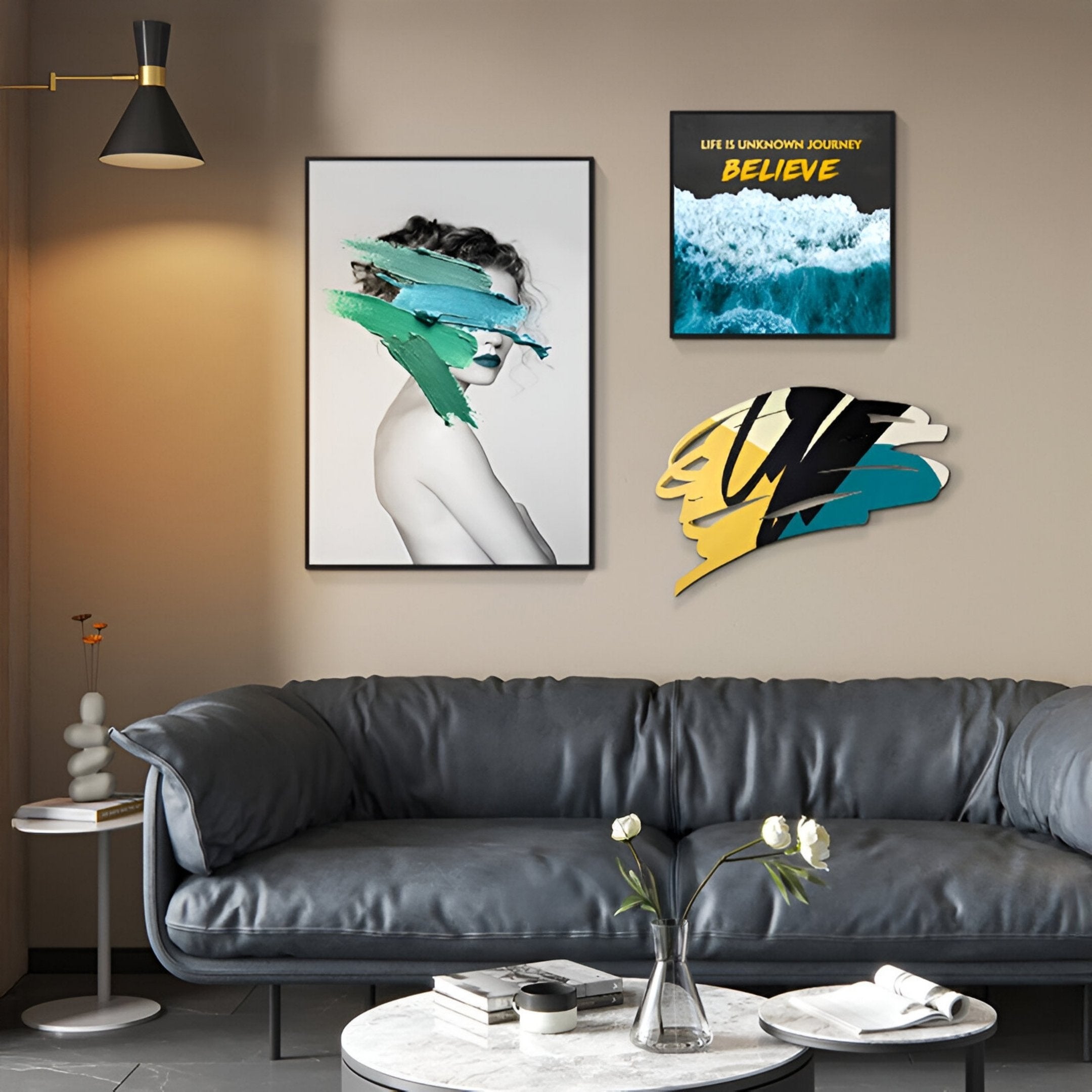 Cavoya Brushstroke Muse 3-Set Figurative Wall Art