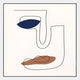 The Cavoya Minimal Line Face Crystal Porcelain Wall Art by Giant Sculptures showcases a minimalist abstract face with a blue eye and brown lips, using thin black lines and geometric shapes for striking modern decor.