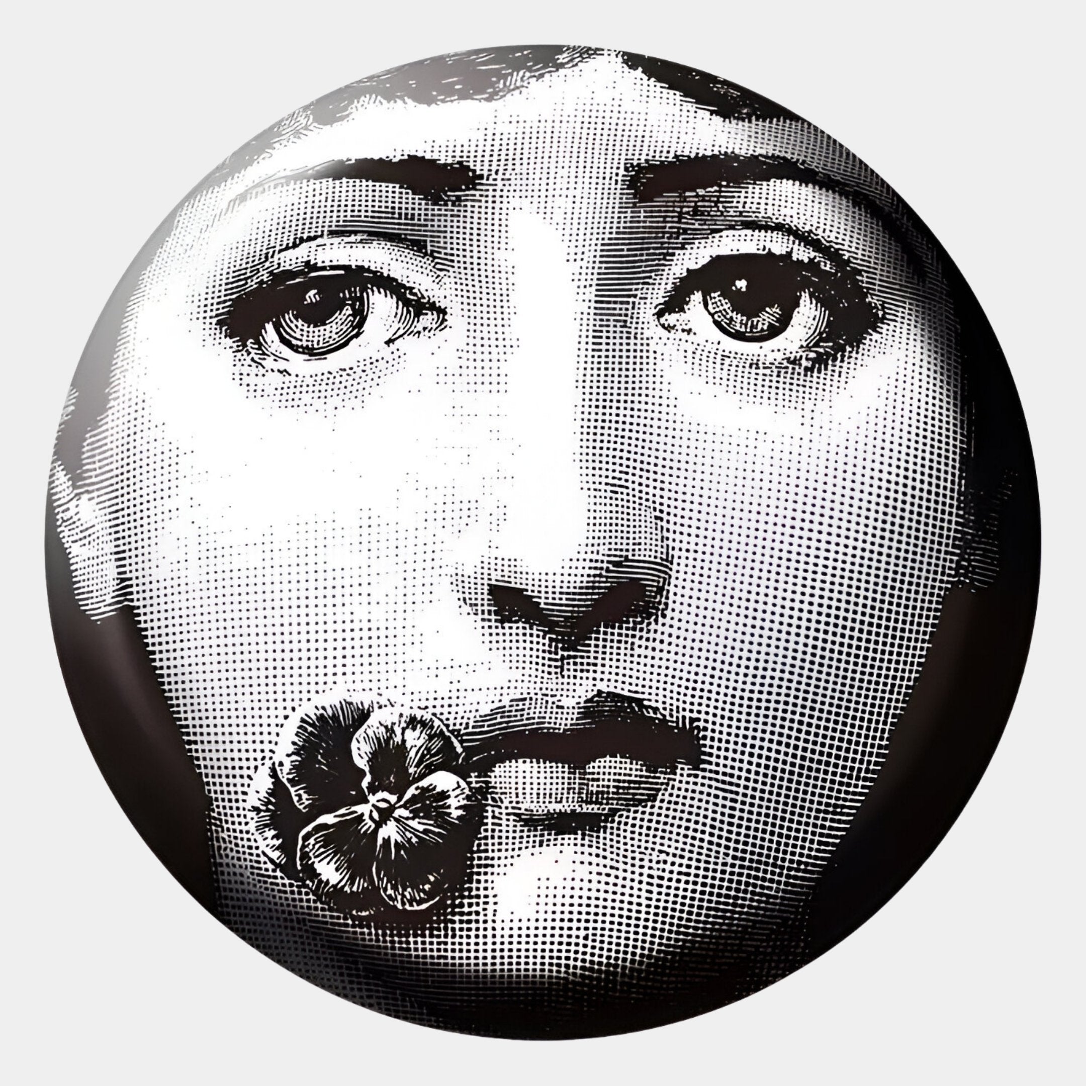 Lunoria Flower Face Round Wood Embossed Wall Art