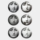 Lunoria Surreal Face 6-Set Round Wood Embossed Wall Art
