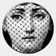 Lunoria Veil Face Round Wood Embossed Wall Art