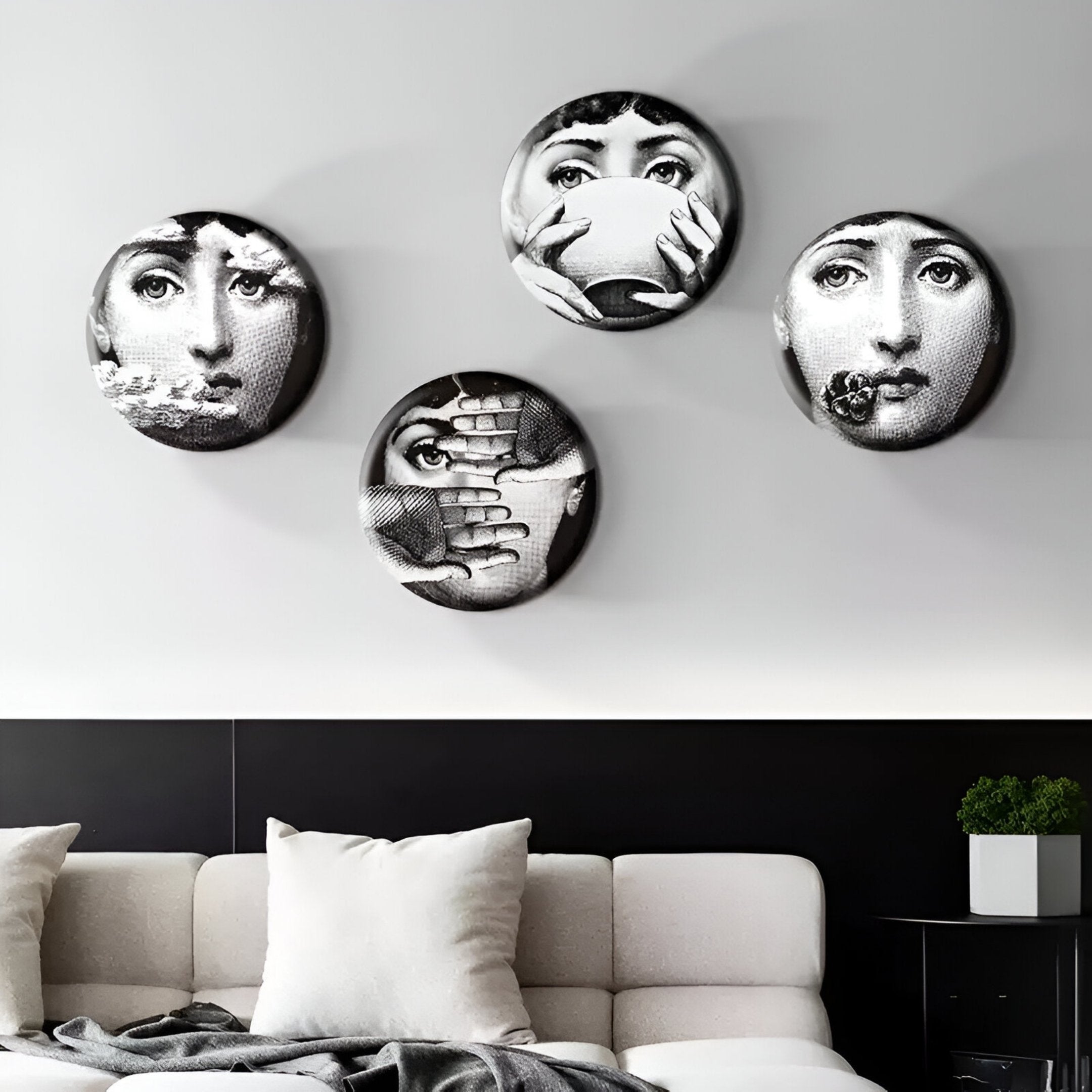 Lunoria Cup Face Round Wood Embossed Wall Art