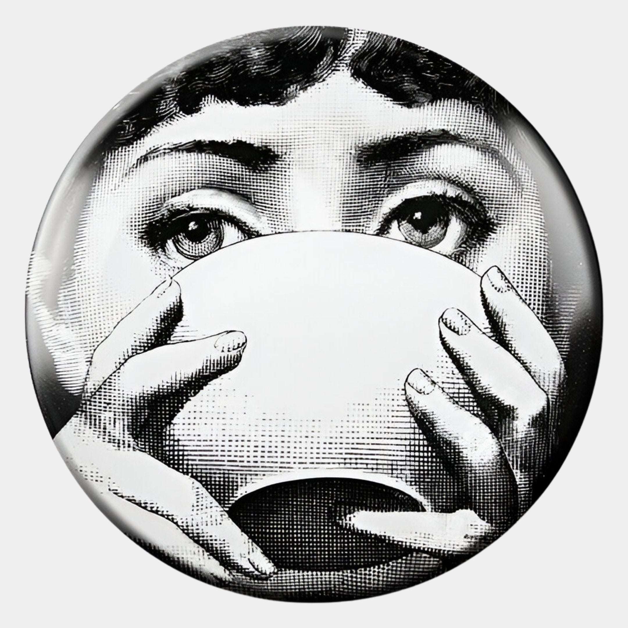 Lunoria Cup Face Round Wood Embossed Wall Art