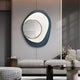 Orrana Blue & White Organic Round Mirror 3D Wall Art