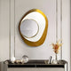 Orrana Gold & White Organic Round Mirror 3D Wall Art