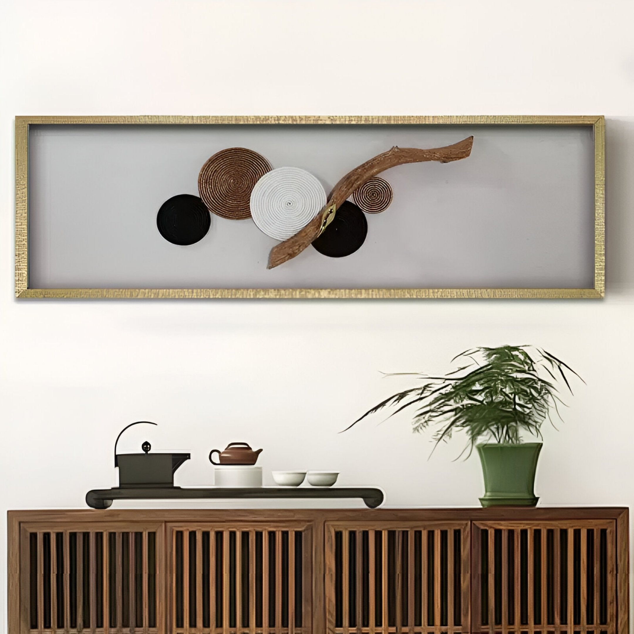 Erynoa Natural Branch & Woven Circle 3D Wall Art