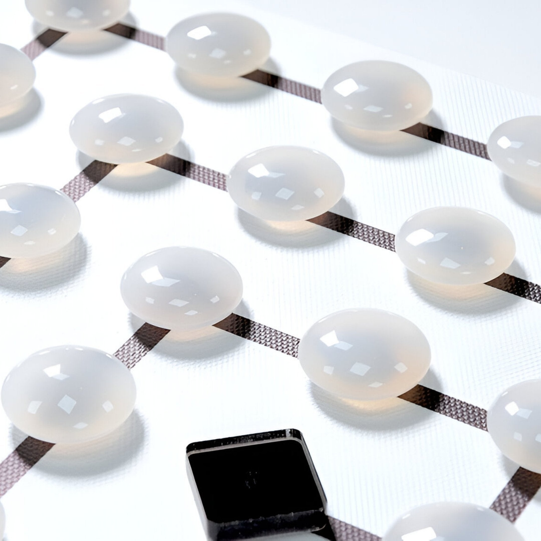 Lunaro White Jade Grid Horizontal 3D Wall Art