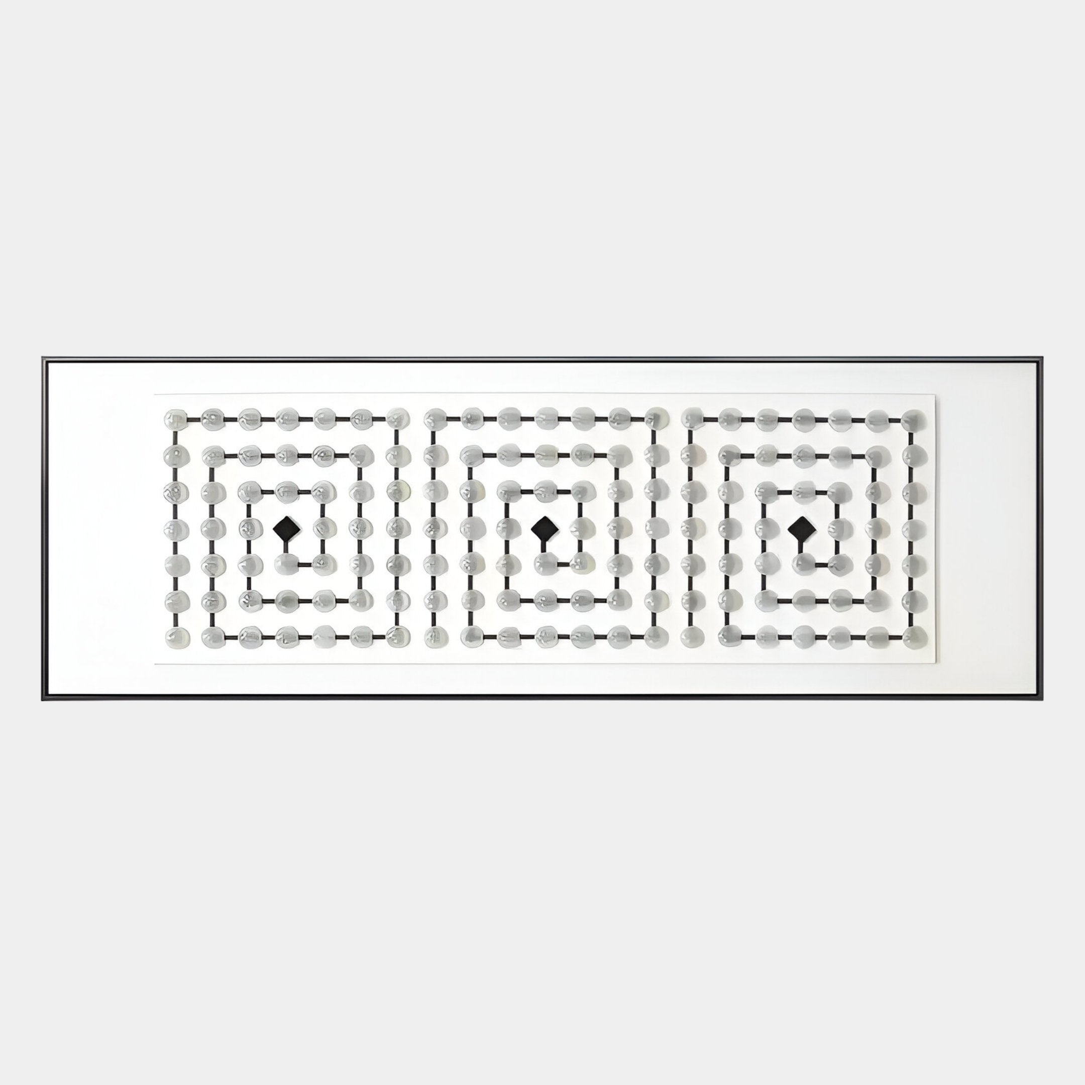 Lunaro White Jade Grid Horizontal 3D Wall Art