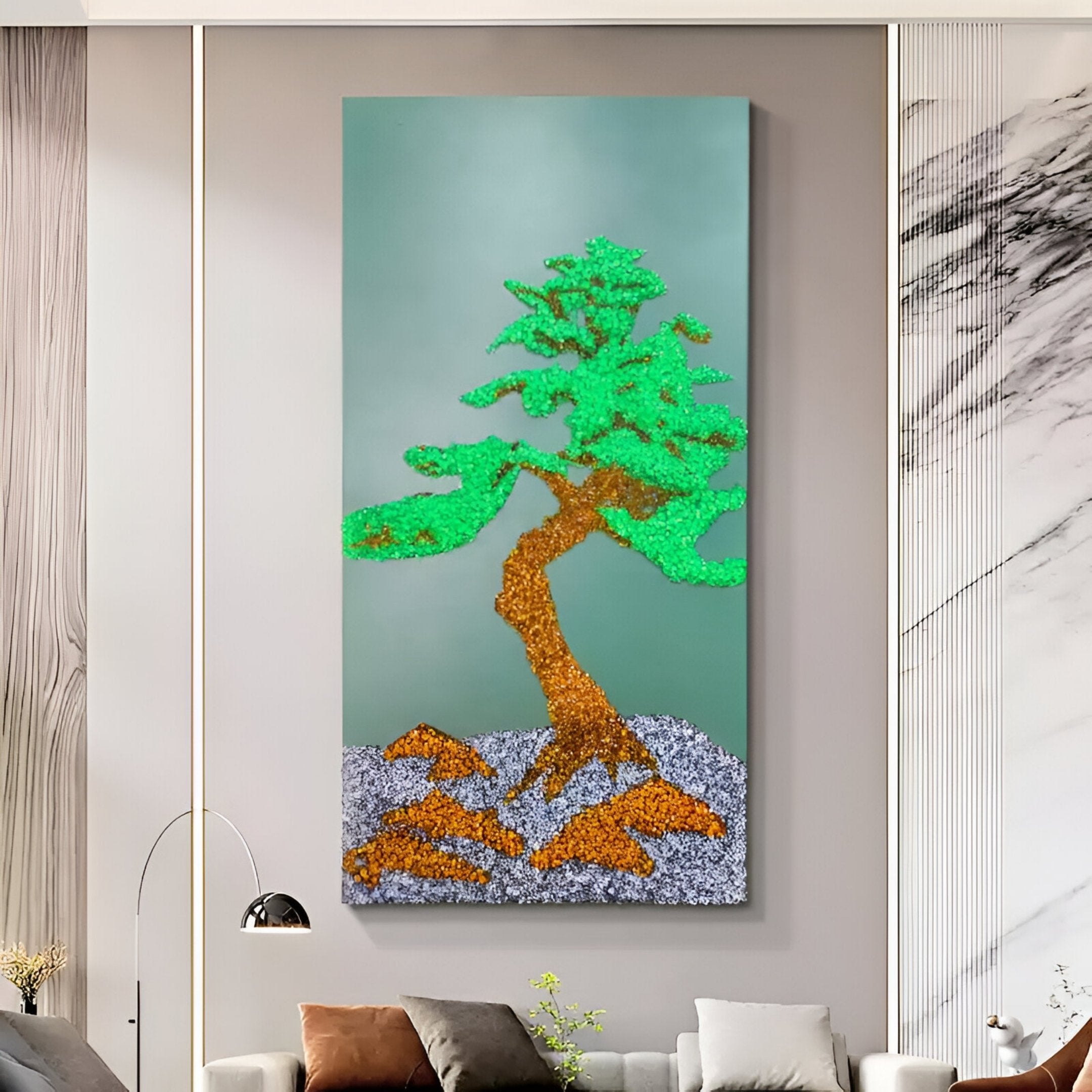 Zenora Bonsai Tree Crystal Inlaid 3D Wall Art