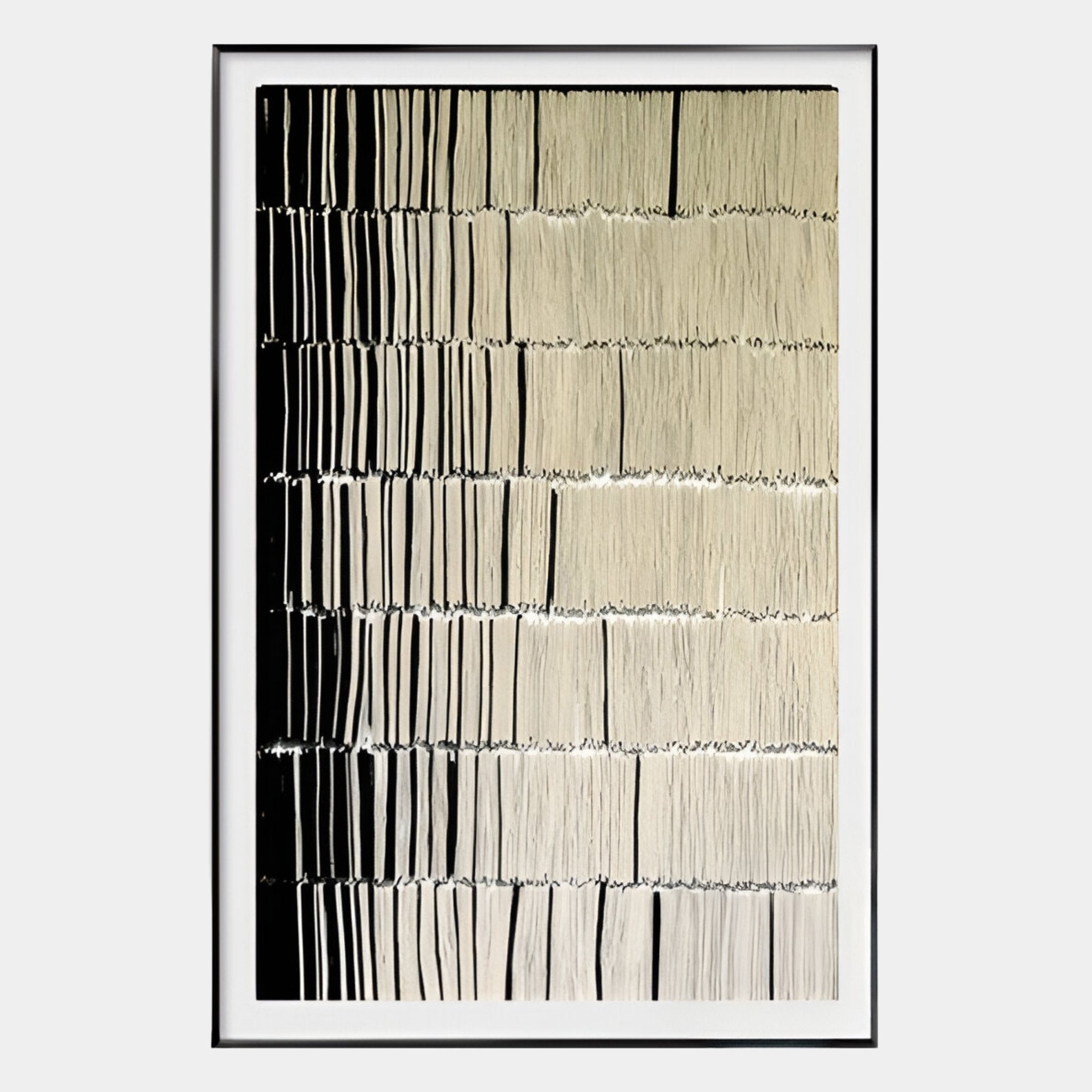 Linara Black & Ivory Stripe Relief 3D Wall Art