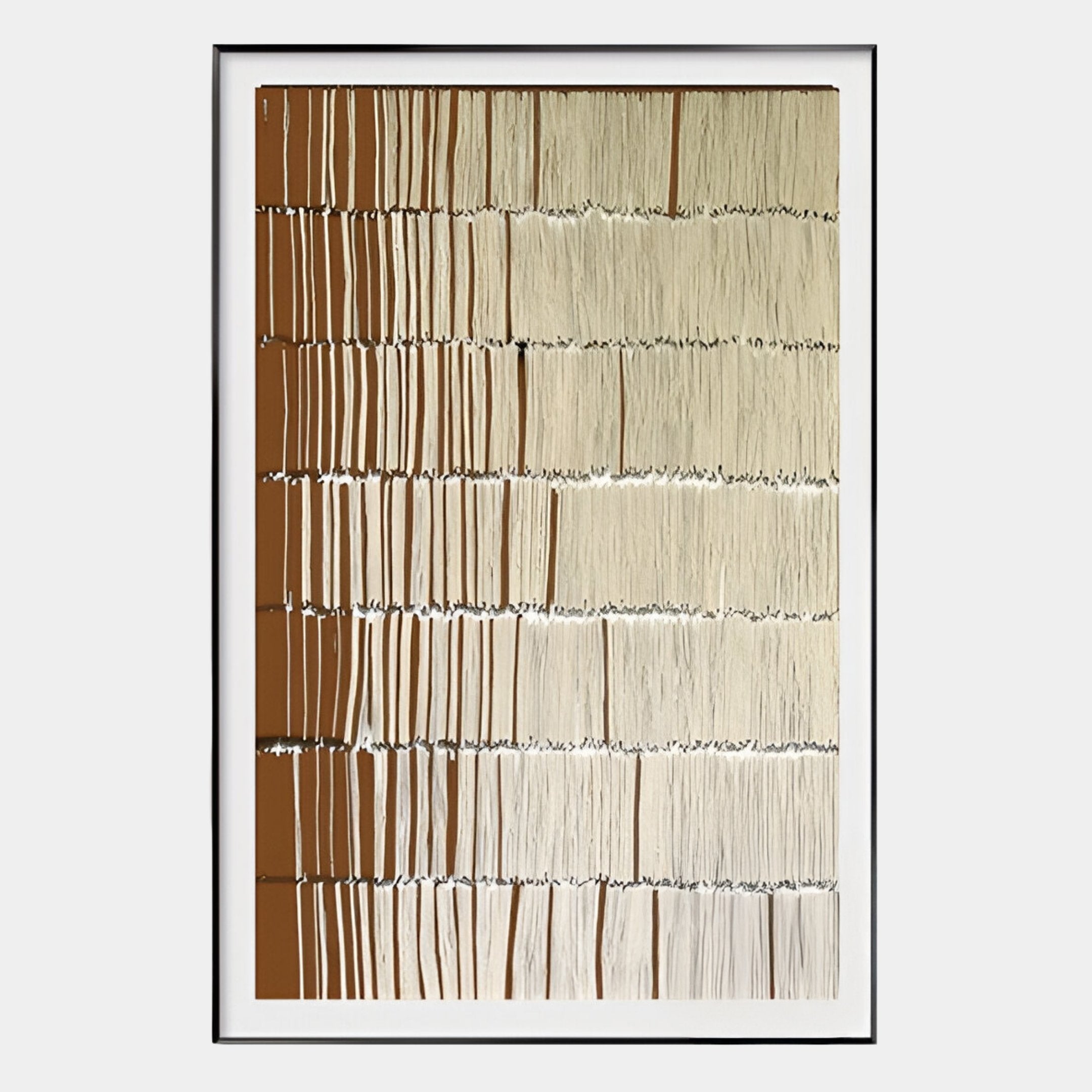 Linara Brown & Ivory Stripe Relief 3D Wall Art