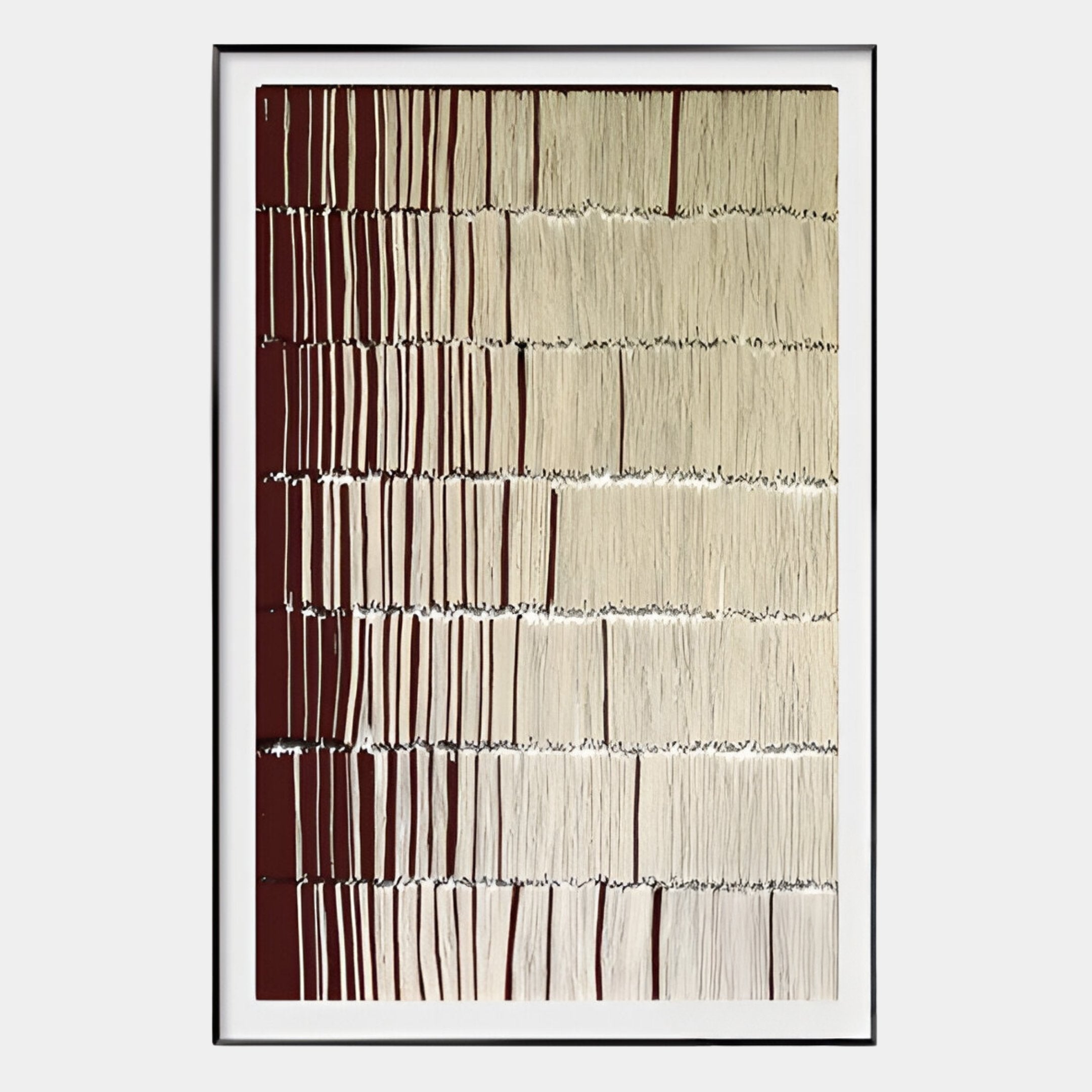 Linara Burgundy & Ivory Stripe Relief 3D Wall Art