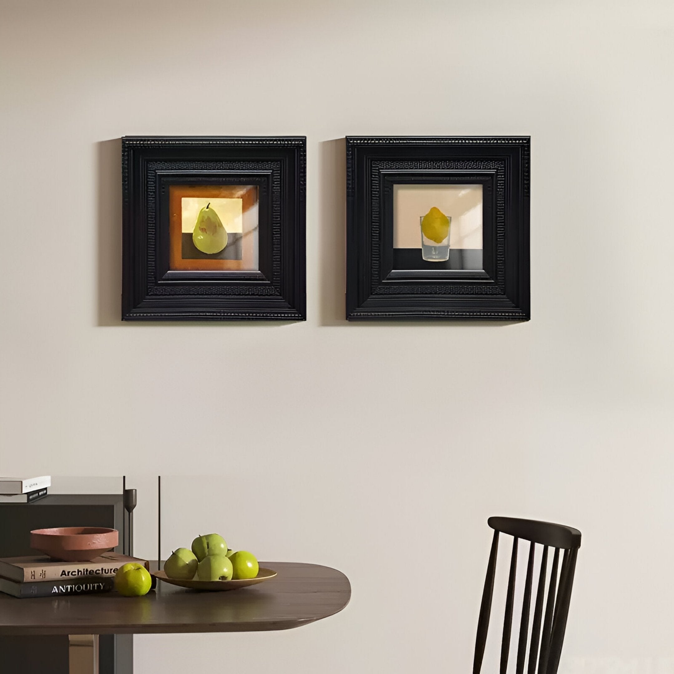 Artelis 2-Set Pear & Lemon Still Life Framed Wall Art
