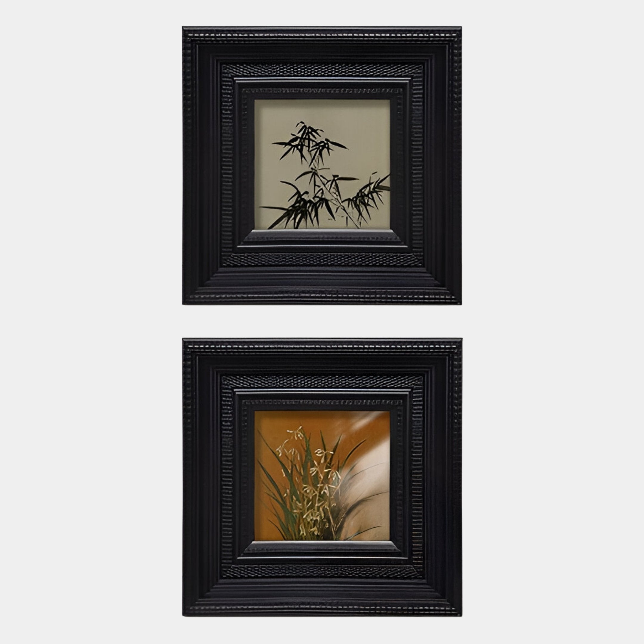 Artelis 2-Set Bamboo & Orchid Botanical Framed Wall Art