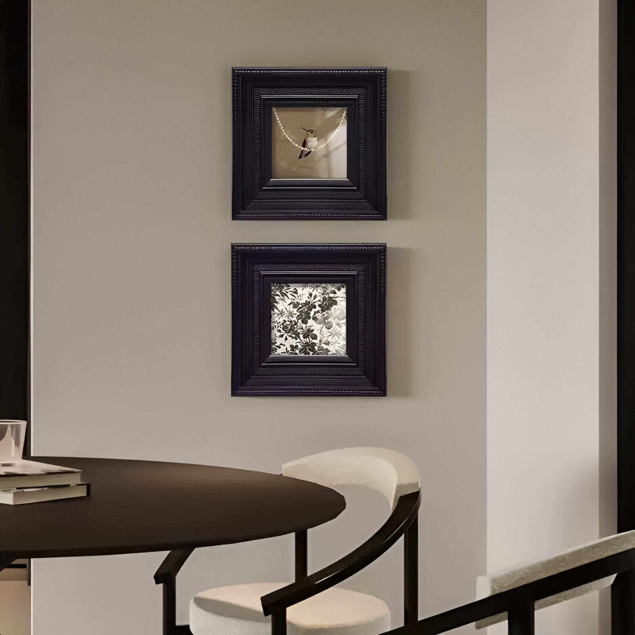 Artelis 2-Set Bird & Floral Pattern Framed Wall Art