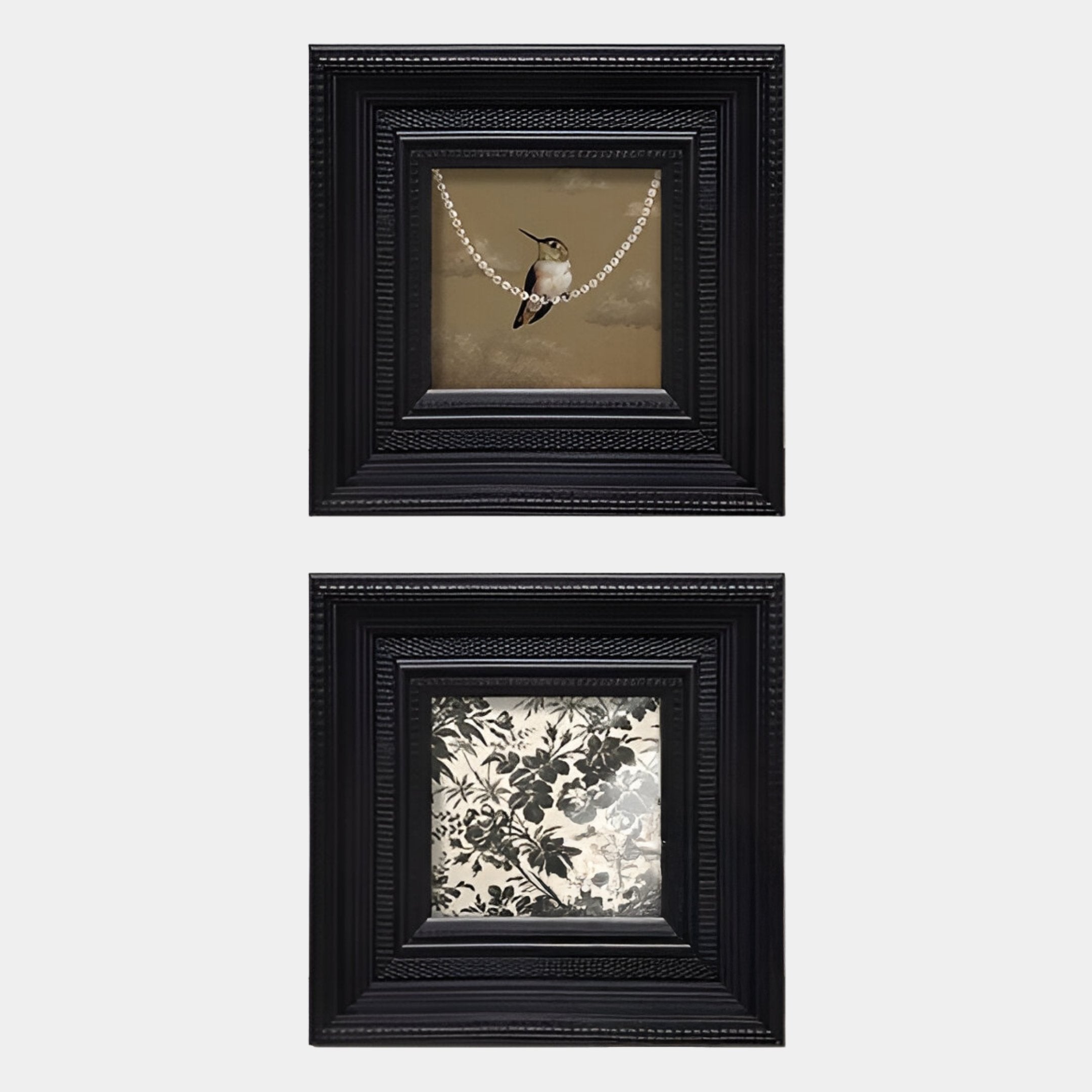 Artelis 2-Set Bird & Floral Pattern Framed Wall Art