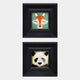 Artelis 2-Set Fox & Panda Animal Framed Wall Art