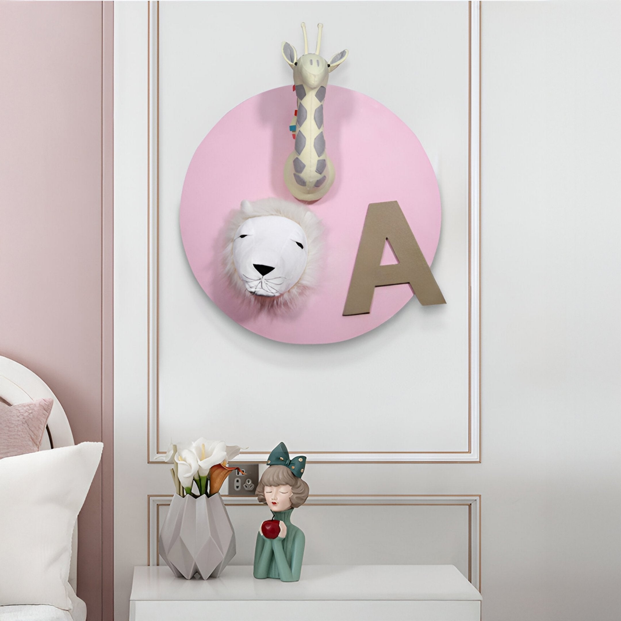 Animora Giraffe & Lion Kids Plush 3D Wall Art