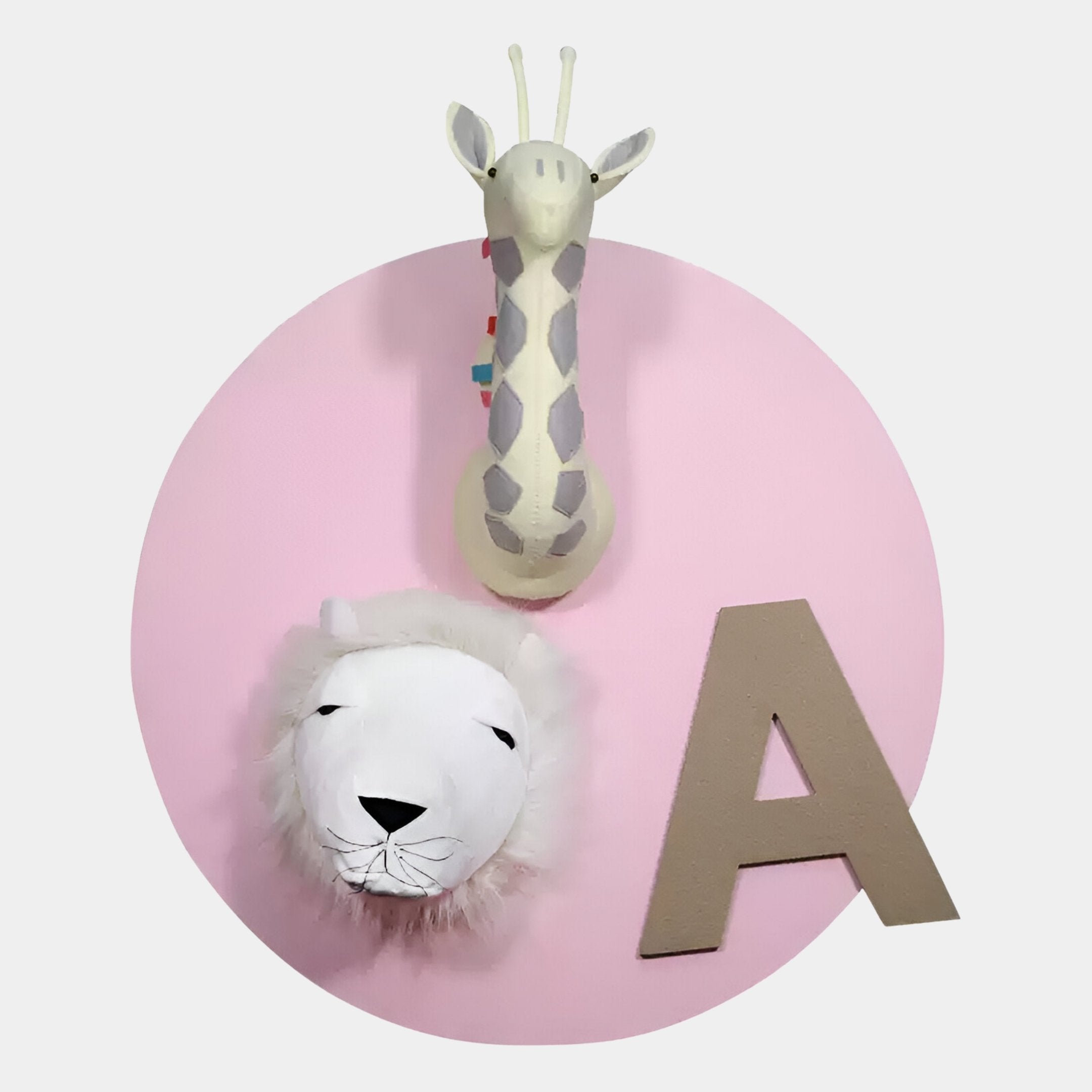Animora Giraffe & Lion Kids Plush 3D Wall Art