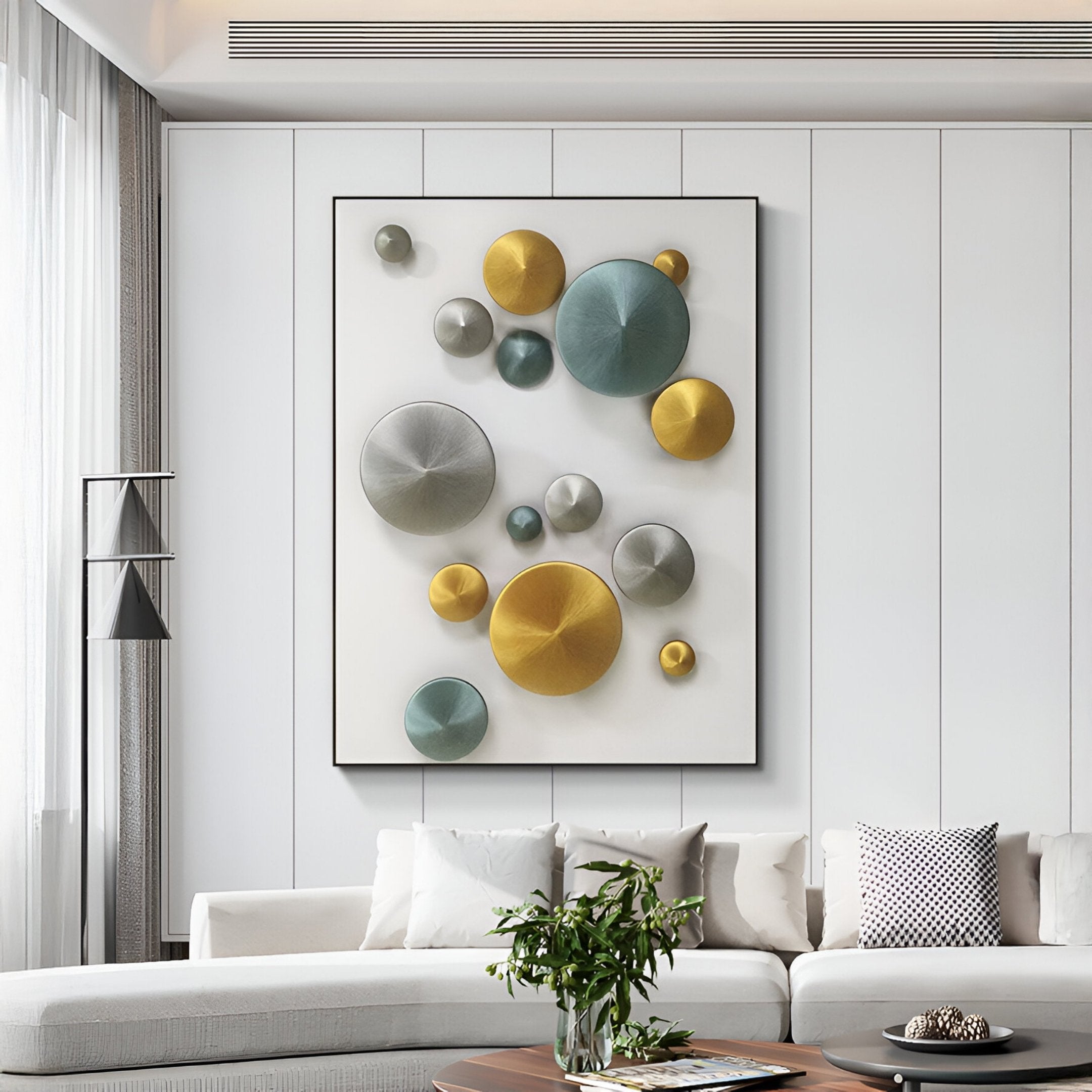 Orbienta I Multi-Tone Disc Cluster 3D Wall Art
