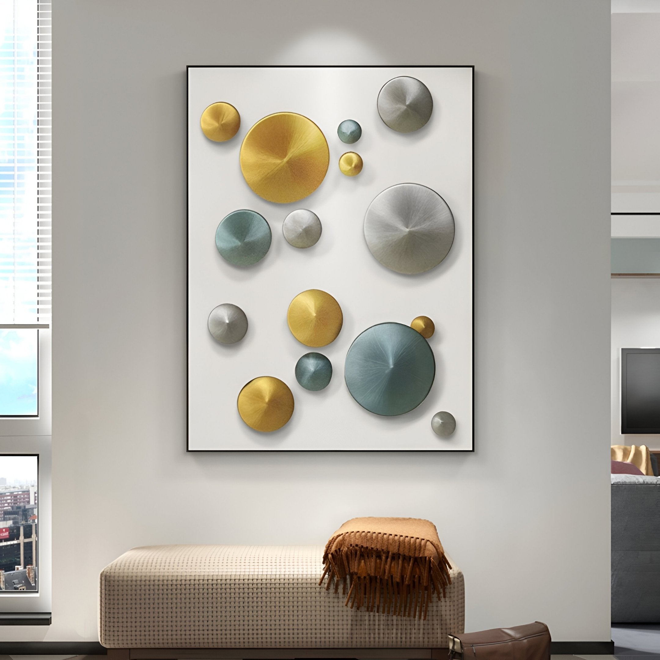 Orbienta III Multi-Tone Disc Cluster 3D Wall Art