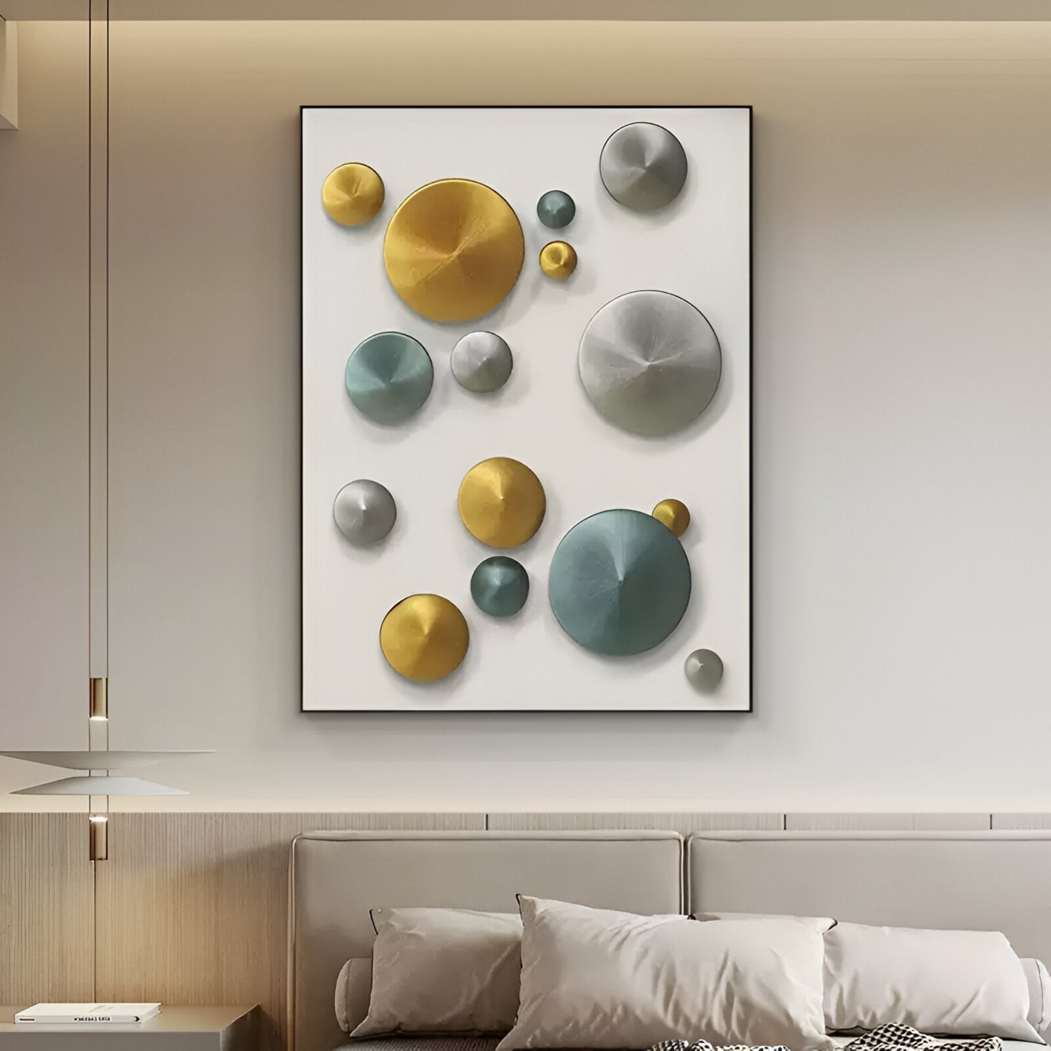 Orbienta III Multi-Tone Disc Cluster 3D Wall Art