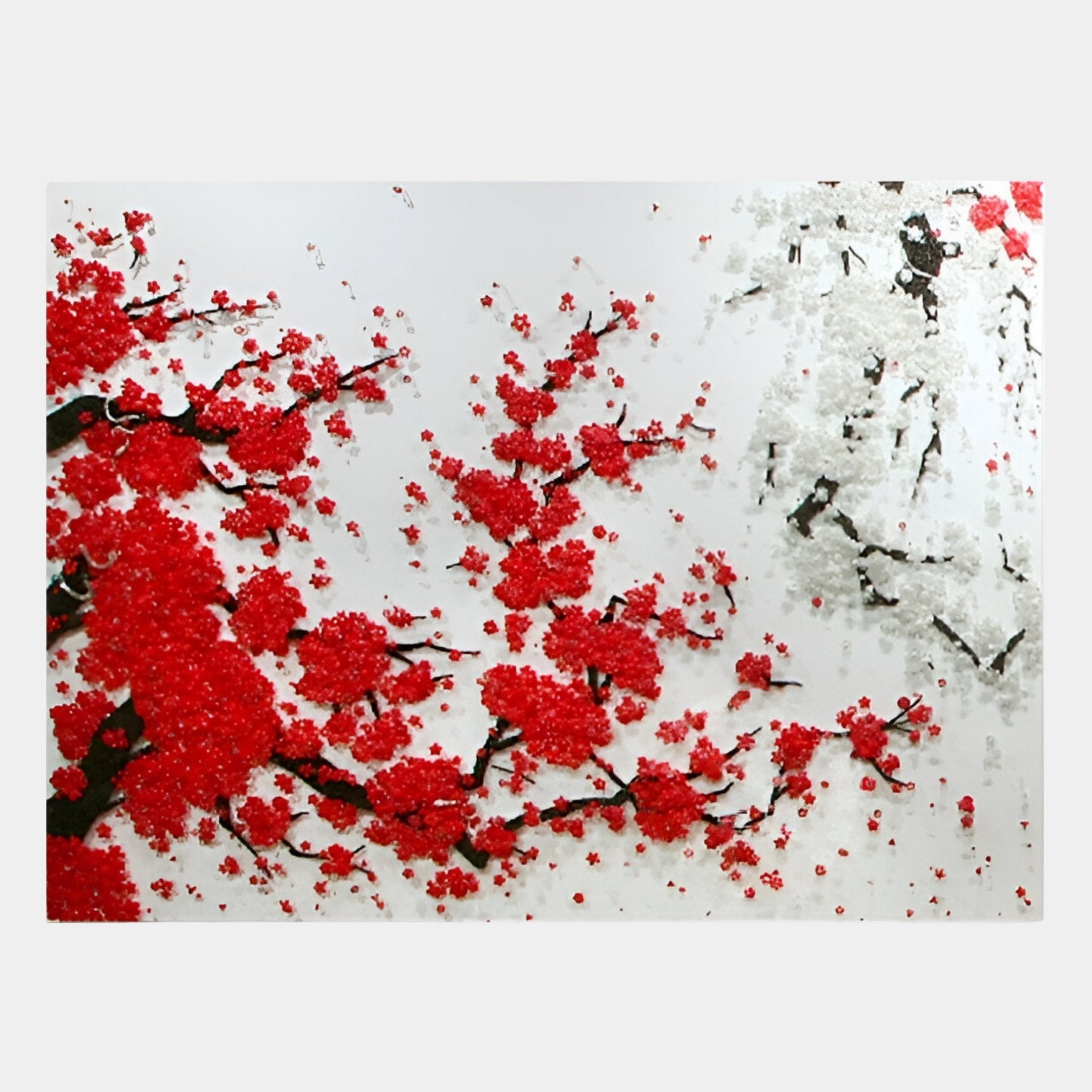 Hanabira I Red & White Blossom 3D Button Wall Art