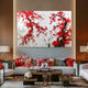 Hanabira II Red & White Blossom 3D Button Wall Art
