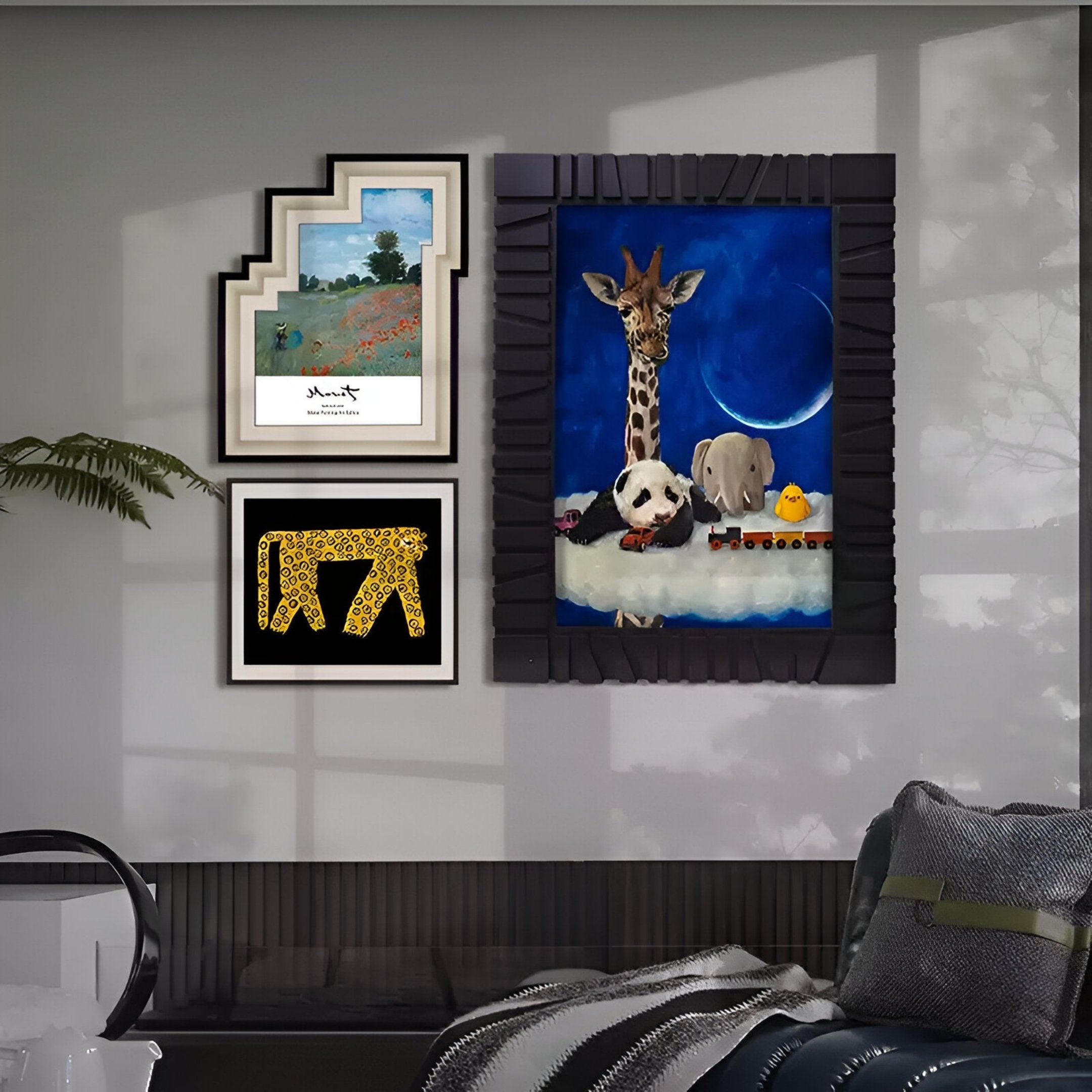 Fantoria 3-Set Animal Fantasy Oil Canvas Wall Art