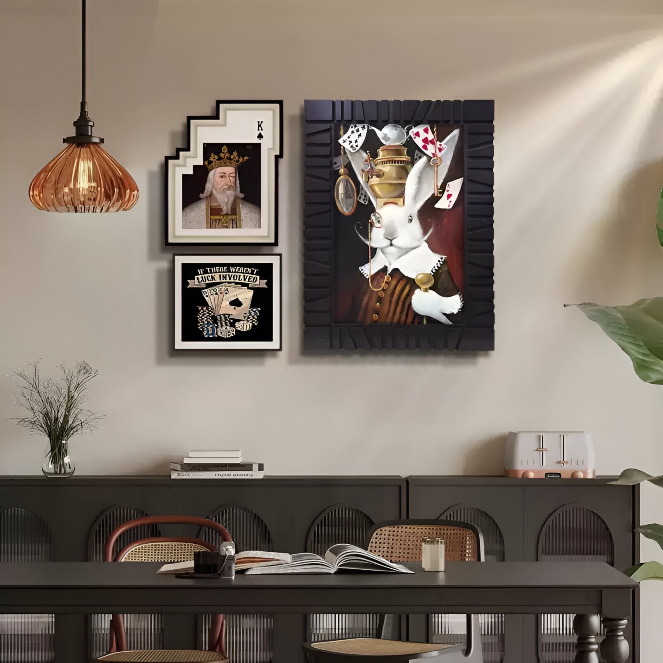 Fantoria 3-Set Cards Genius Oil Canvas Wall Art