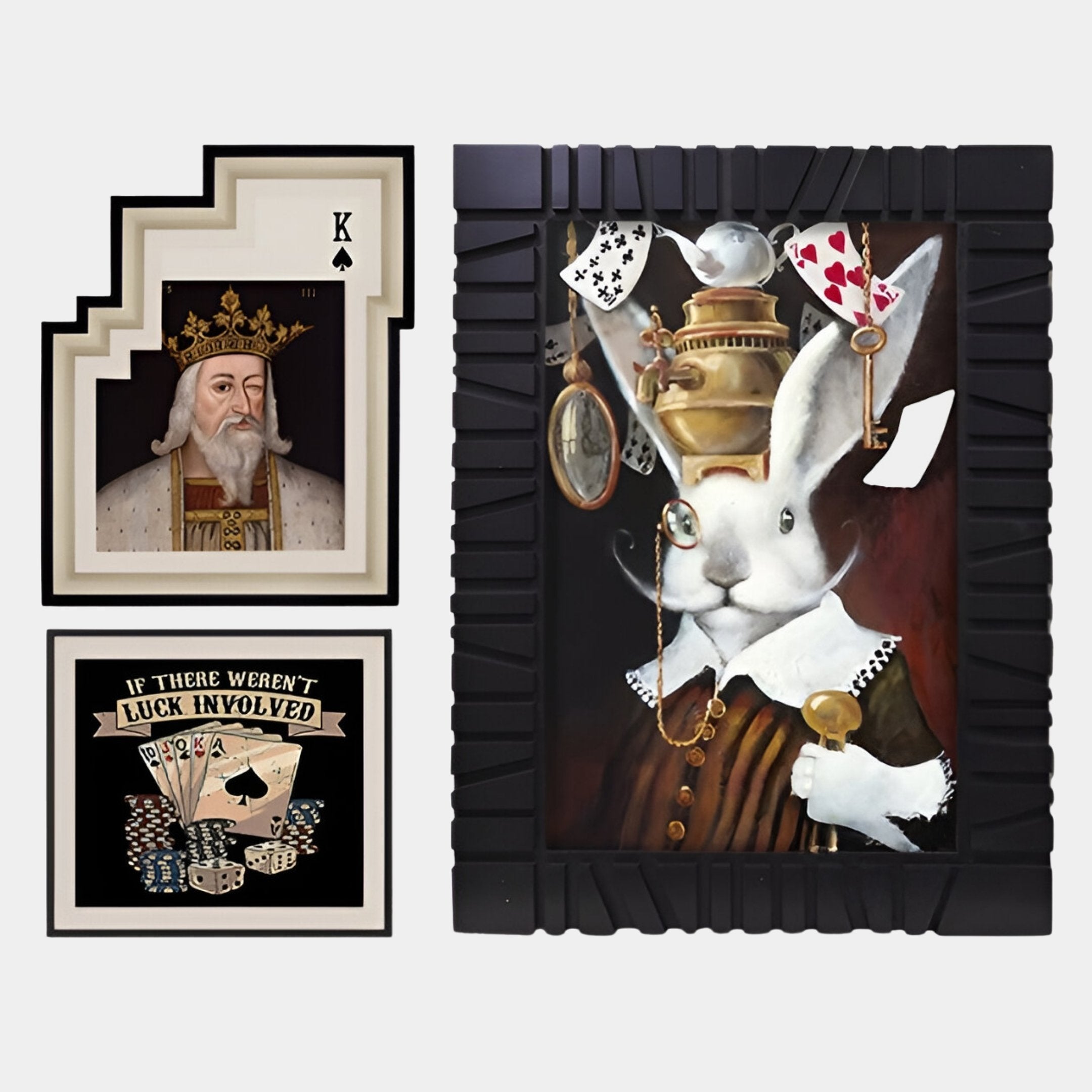 Fantoria 3-Set Cards Genius Oil Canvas Wall Art