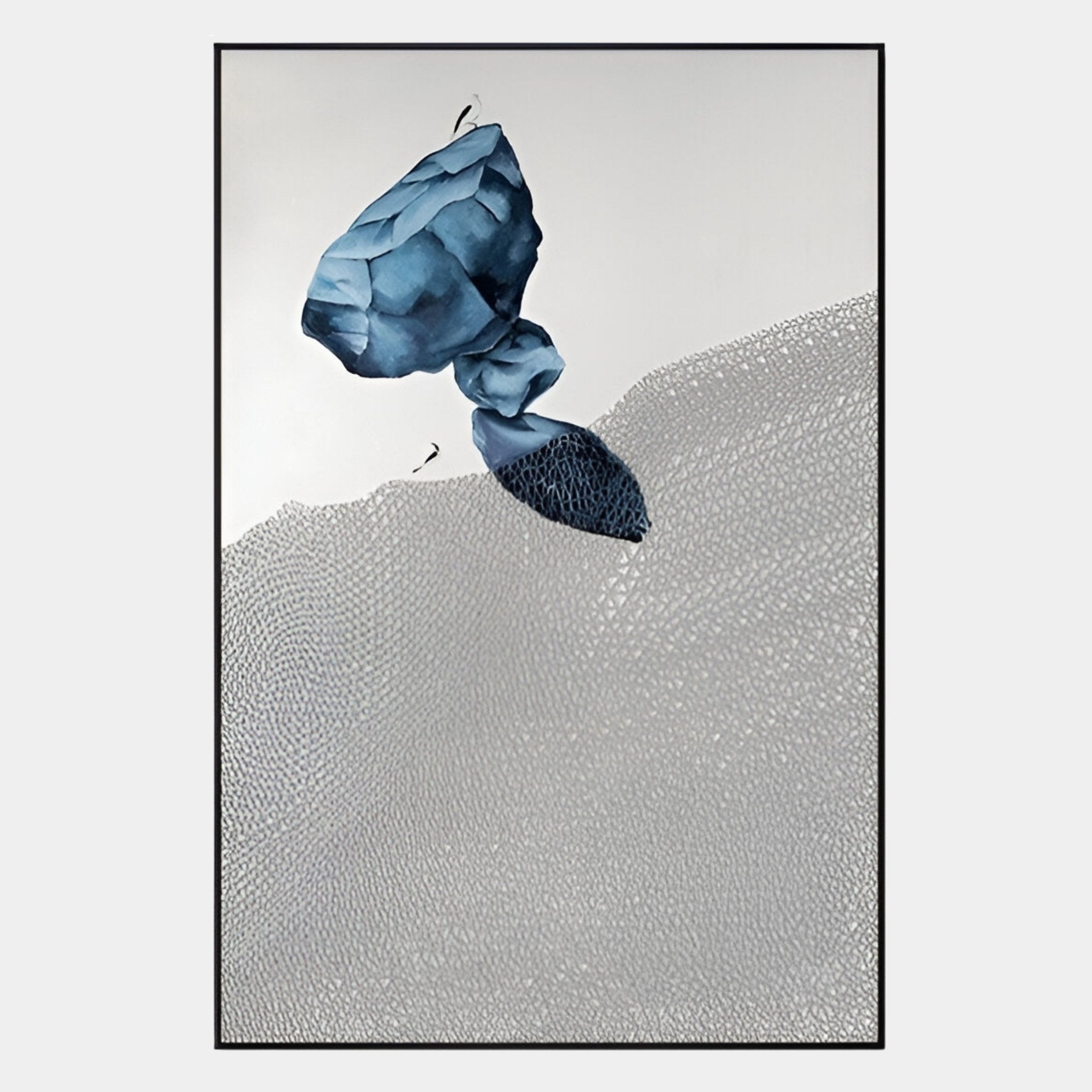 Avalora II Blue Crest Abstract Geometric 3D Wall Art