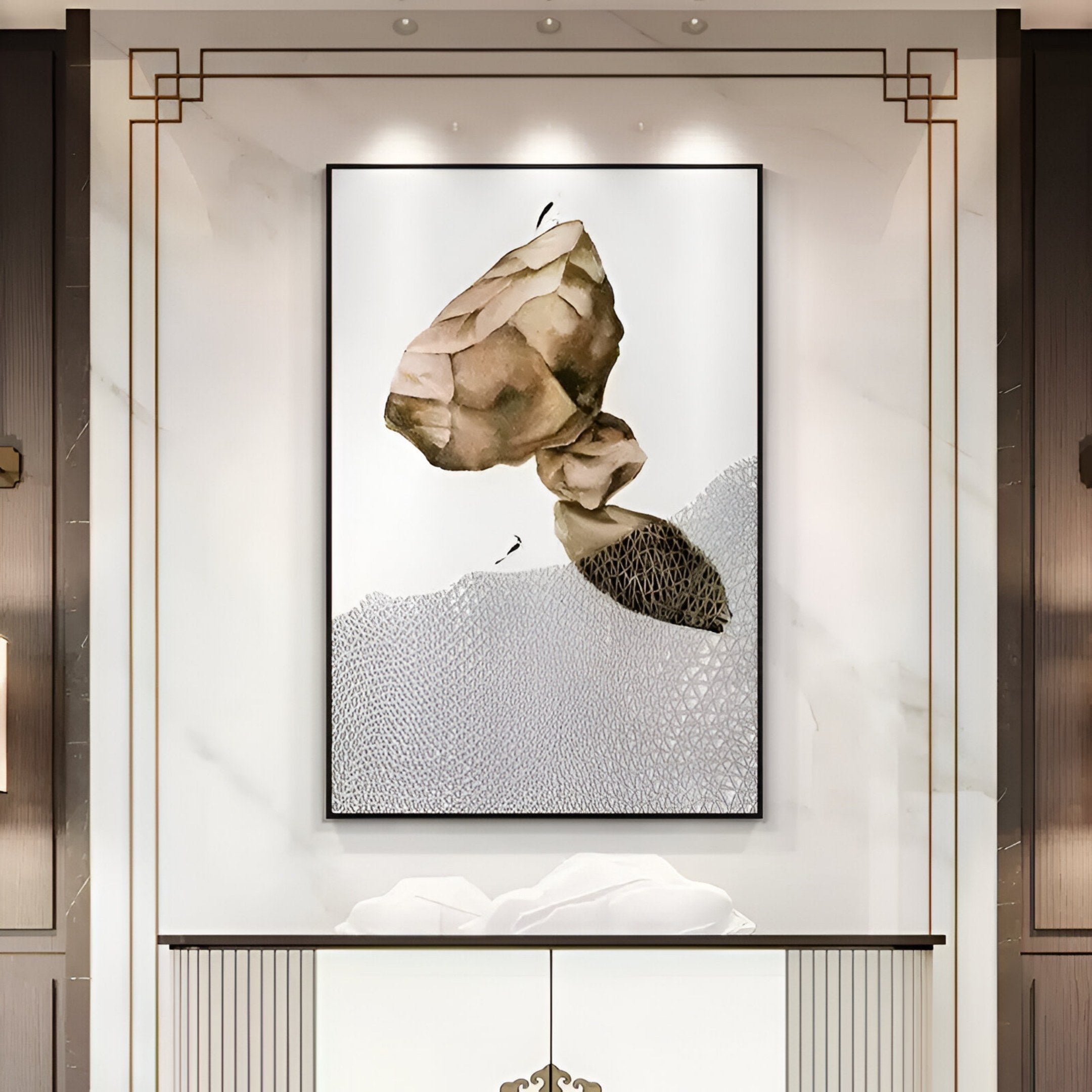 Avalora I Earth Crest Abstract Geometric 3D Wall Art