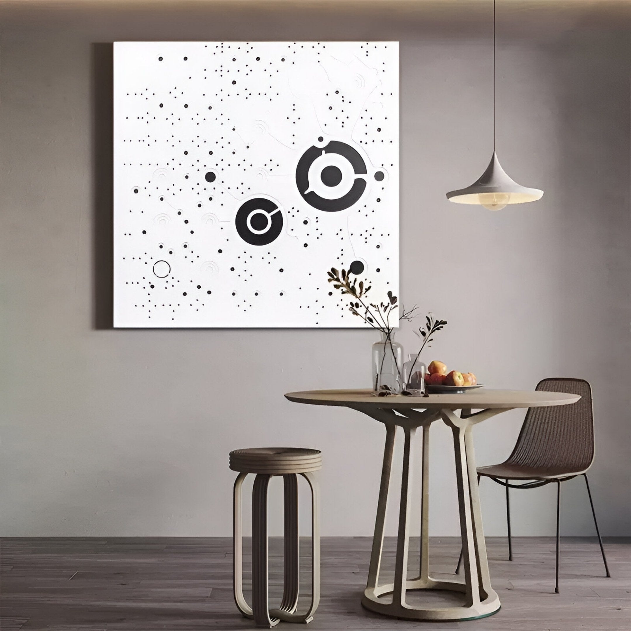 Orbryne Black & White Constellation Abstract 3D Wall Art