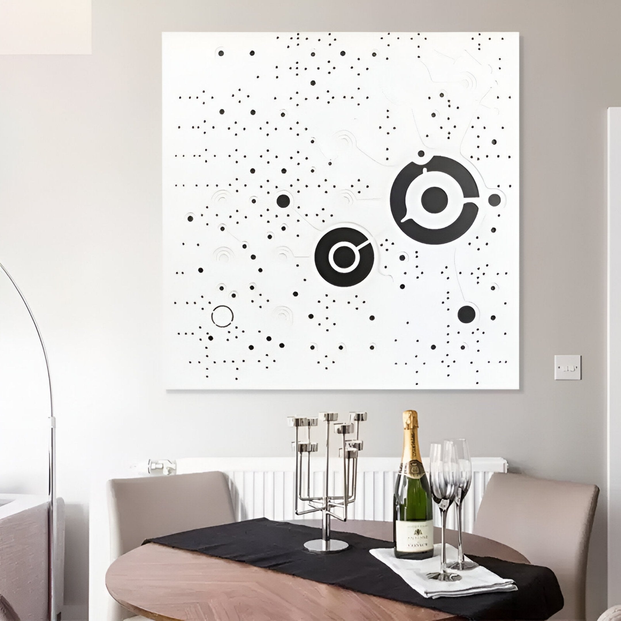 Orbryne Black & White Constellation Abstract 3D Wall Art