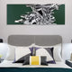 Metarix Silver & Green Backdrop Leather 3D Wall Art