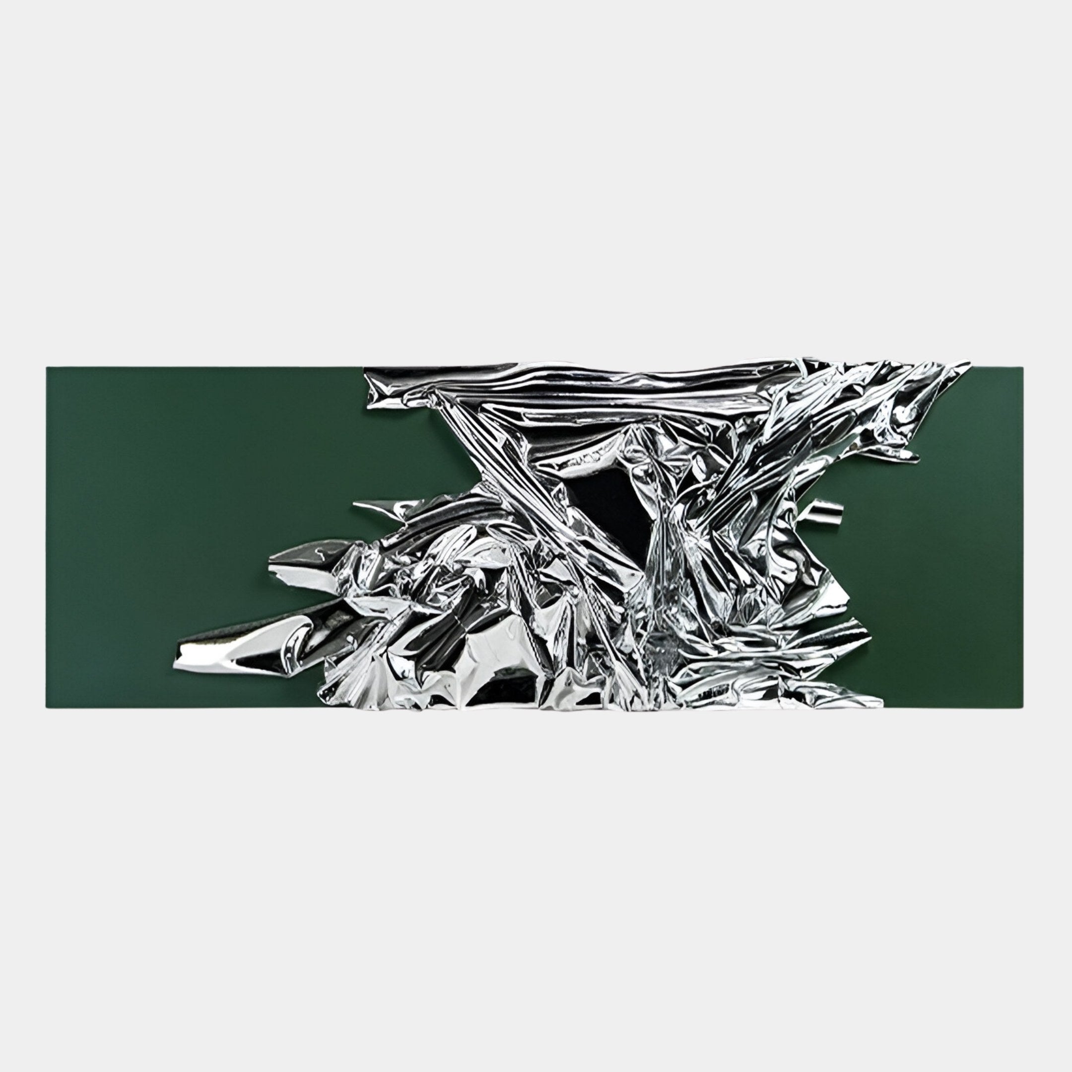Metarix Silver & Green Backdrop Leather 3D Wall Art