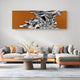Metarix Silver & Orange Backdrop Leather 3D Wall Art